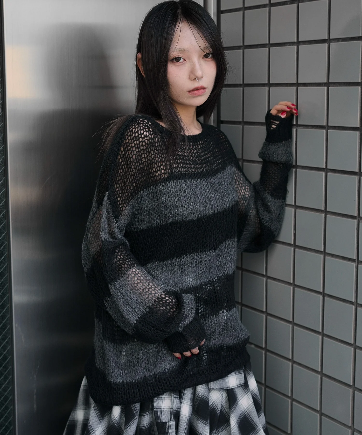 モヘアタッチボーダーBIGニット - Image 15
