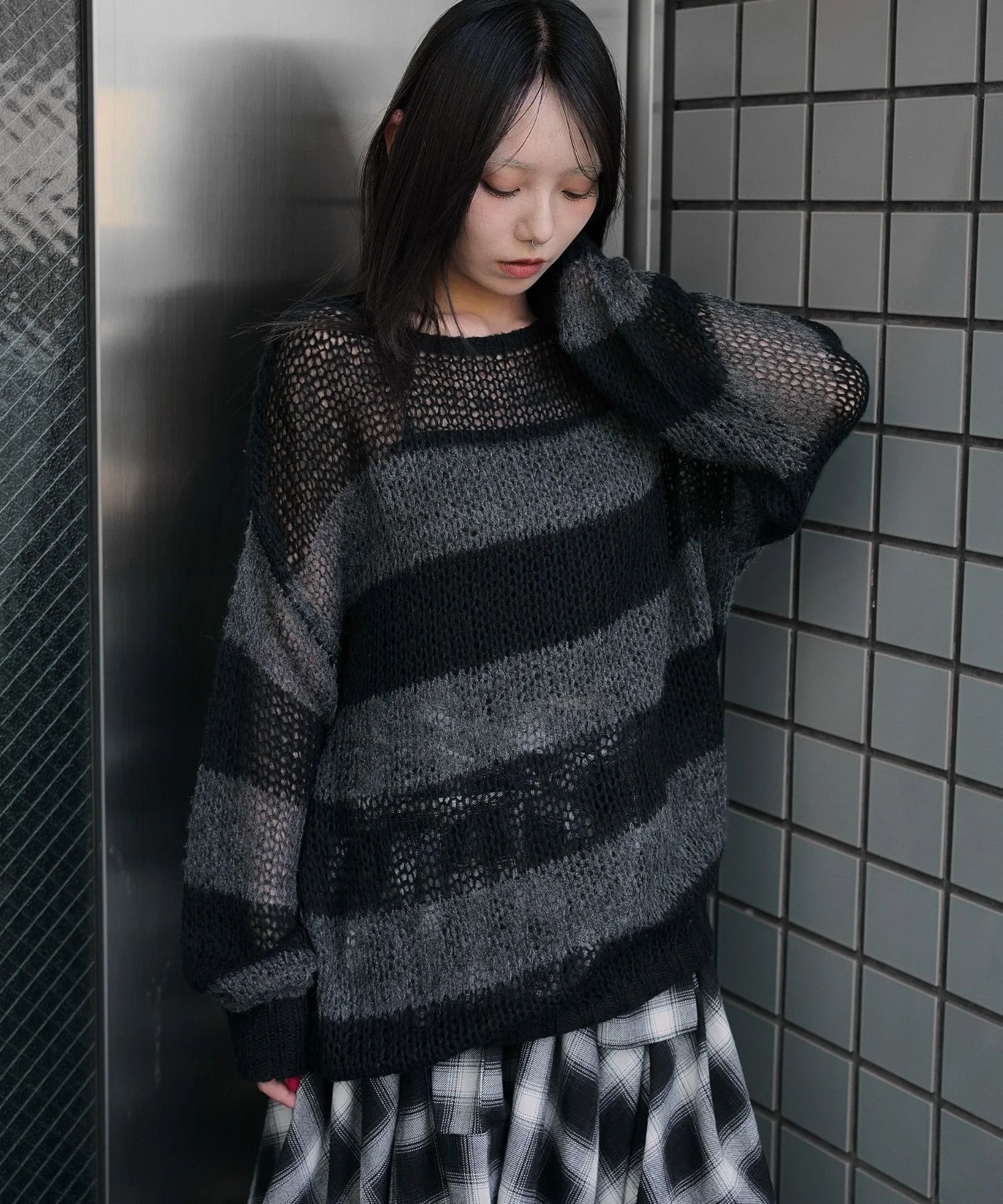モヘアタッチボーダーBIGニット - Image 16