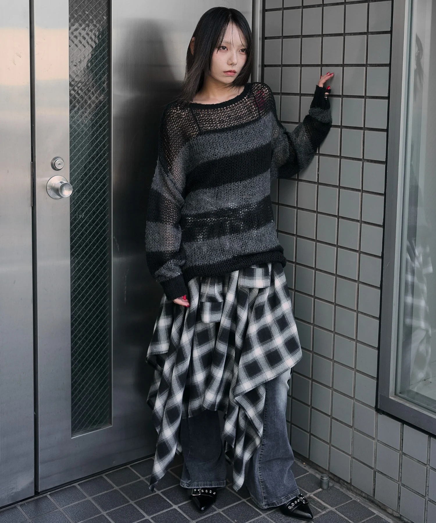 モヘアタッチボーダーBIGニット - Image 17