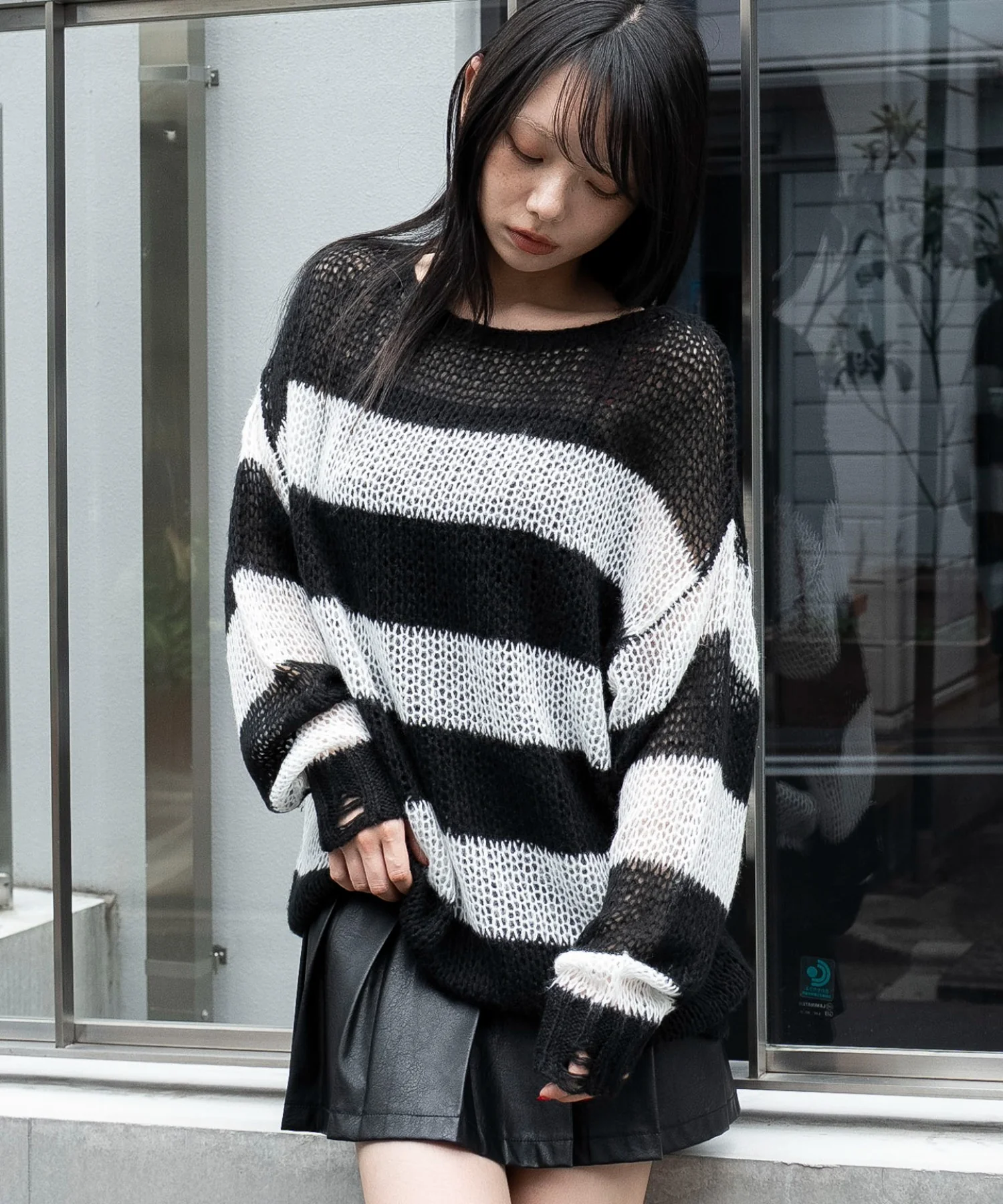 モヘアタッチボーダーBIGニット - Image 18