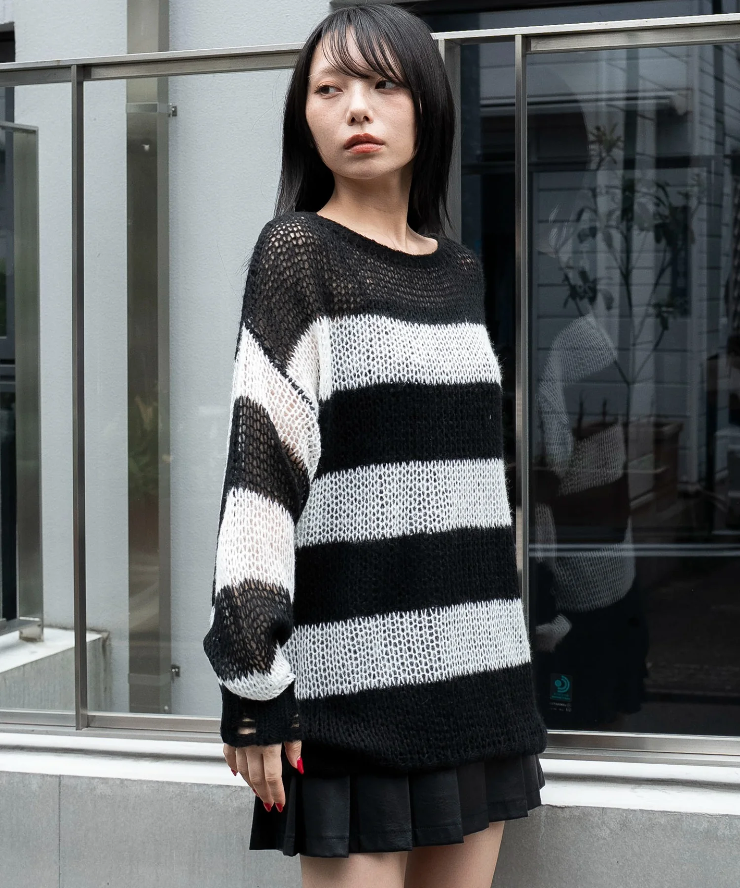 モヘアタッチボーダーBIGニット - Image 20