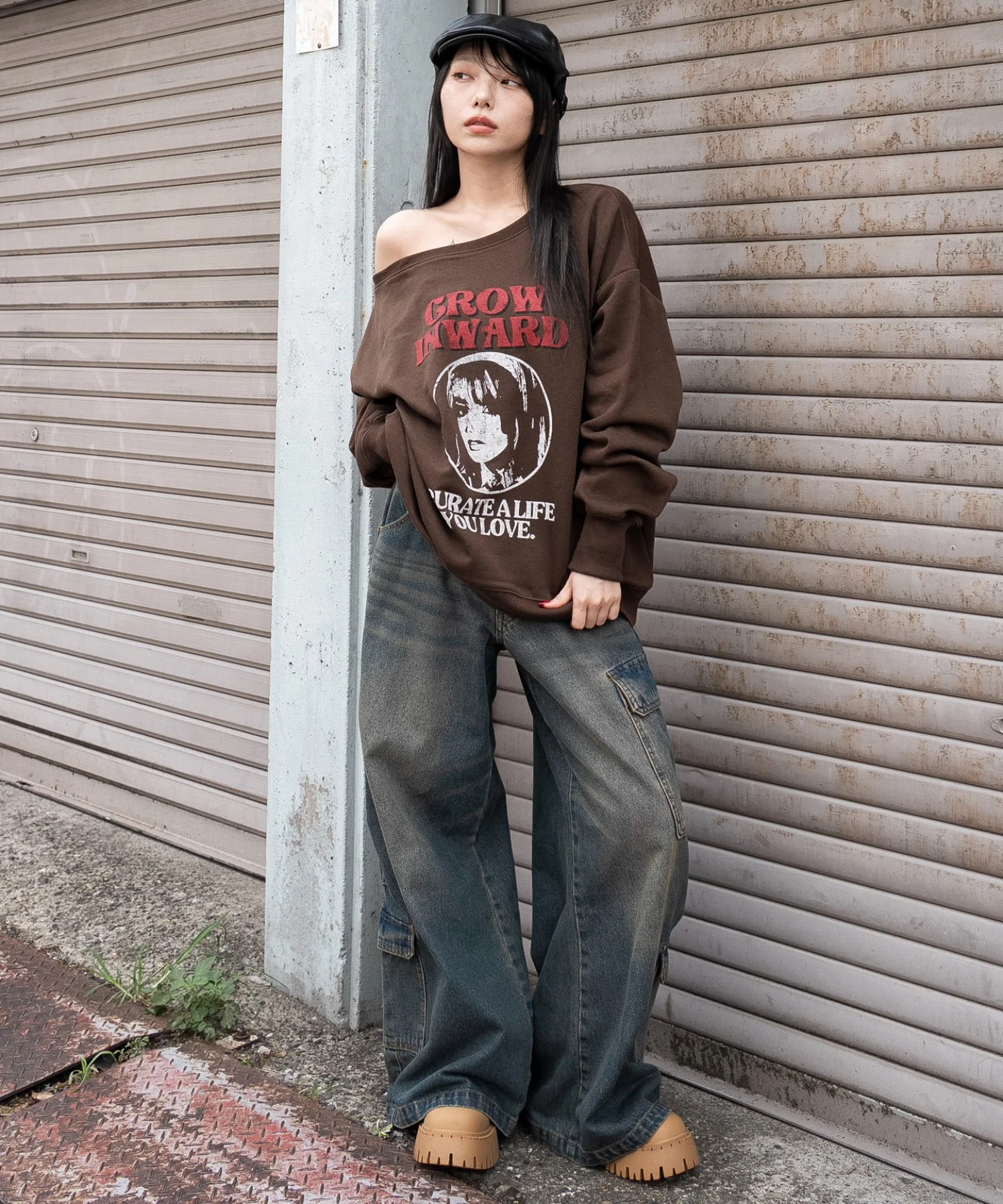 2WAYグラフィックワンショルBIGスウェット - Image 12