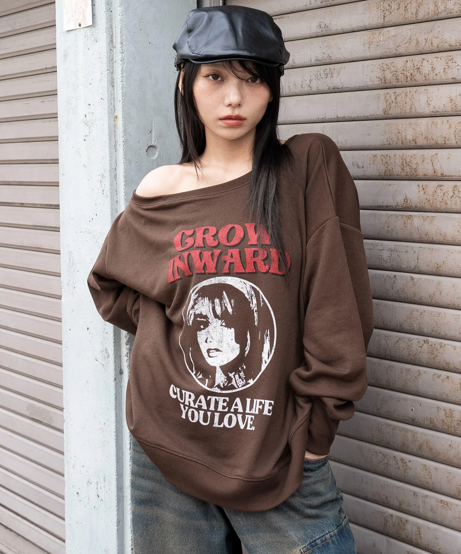 2WAYグラフィックワンショルBIGスウェット - Image 3