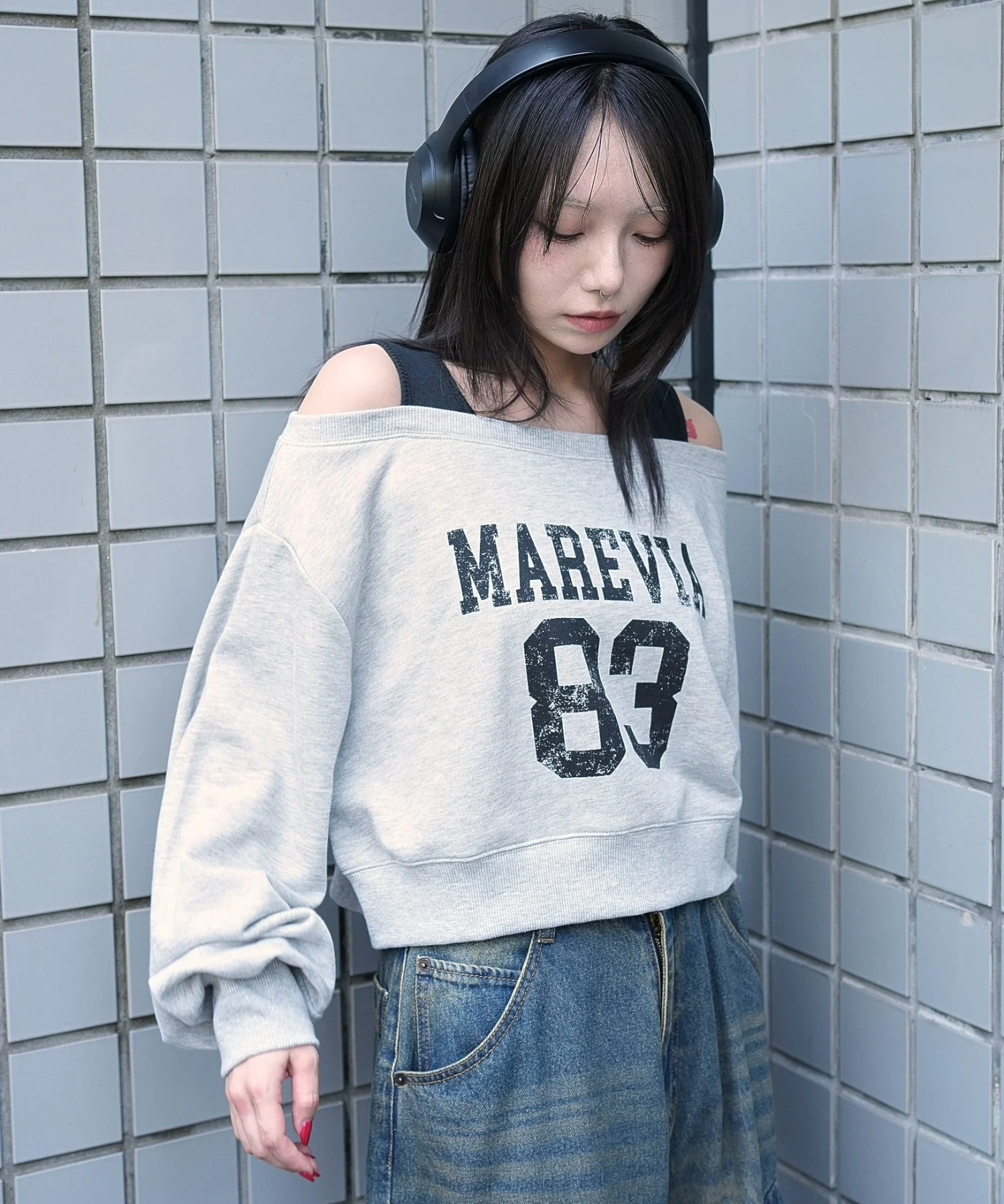 ドッキングオフショルショートスウェット - Image 17