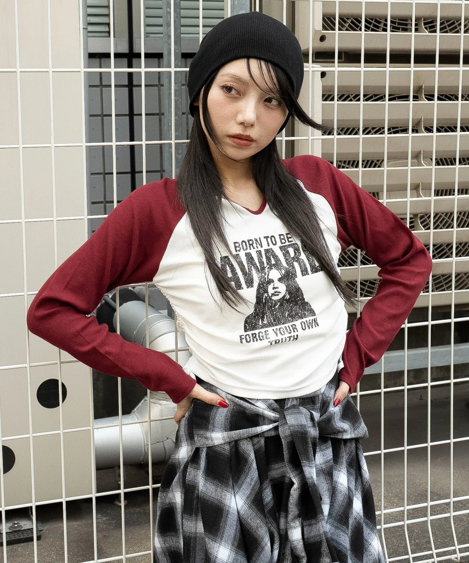 キーネックサイドドロストラグランロンT - Image 16