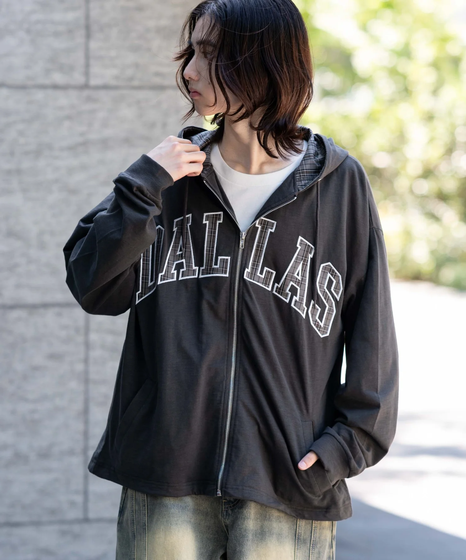 スラブチェックロゴジップパーカー - Image 12