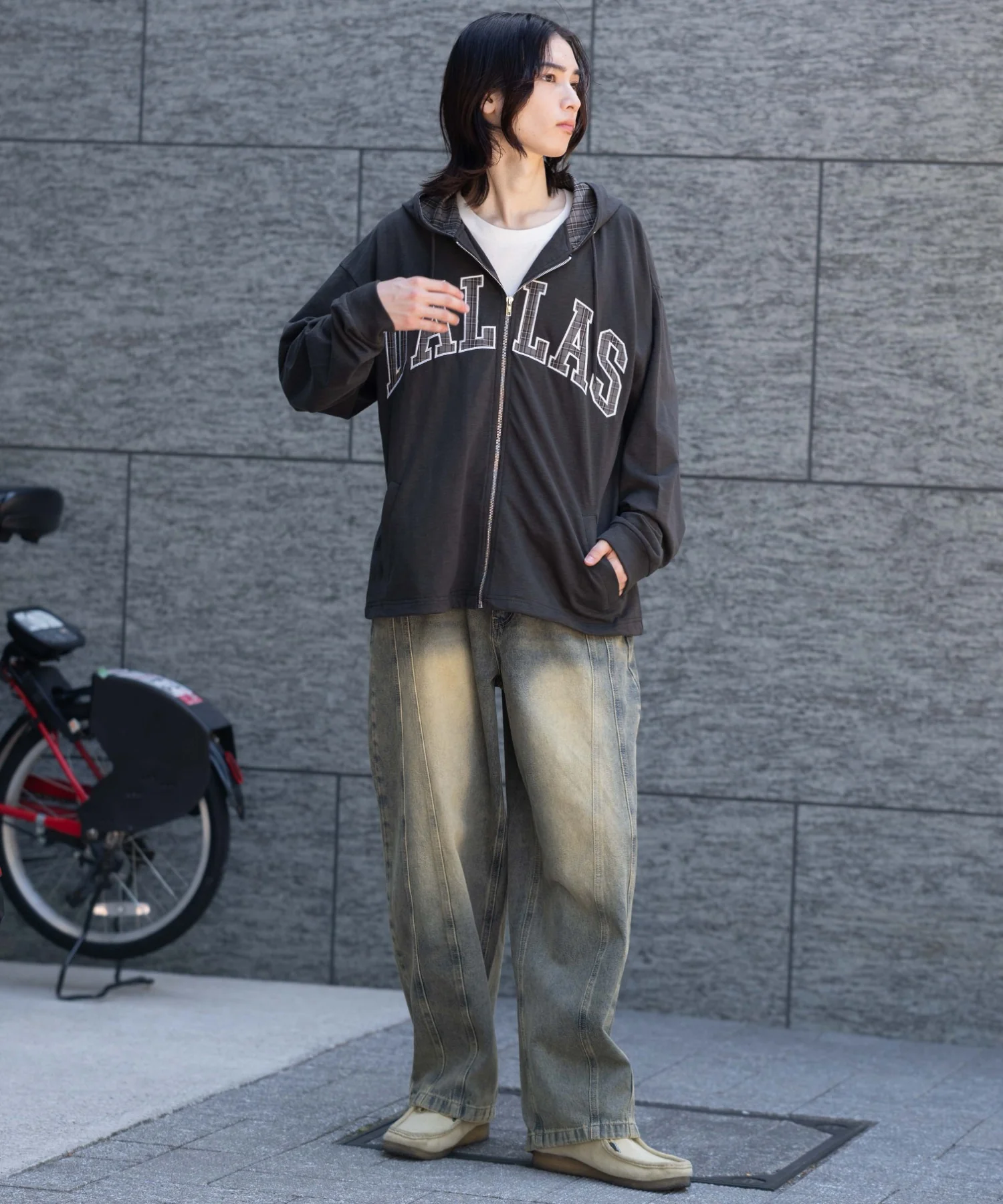 スラブチェックロゴジップパーカー - Image 17