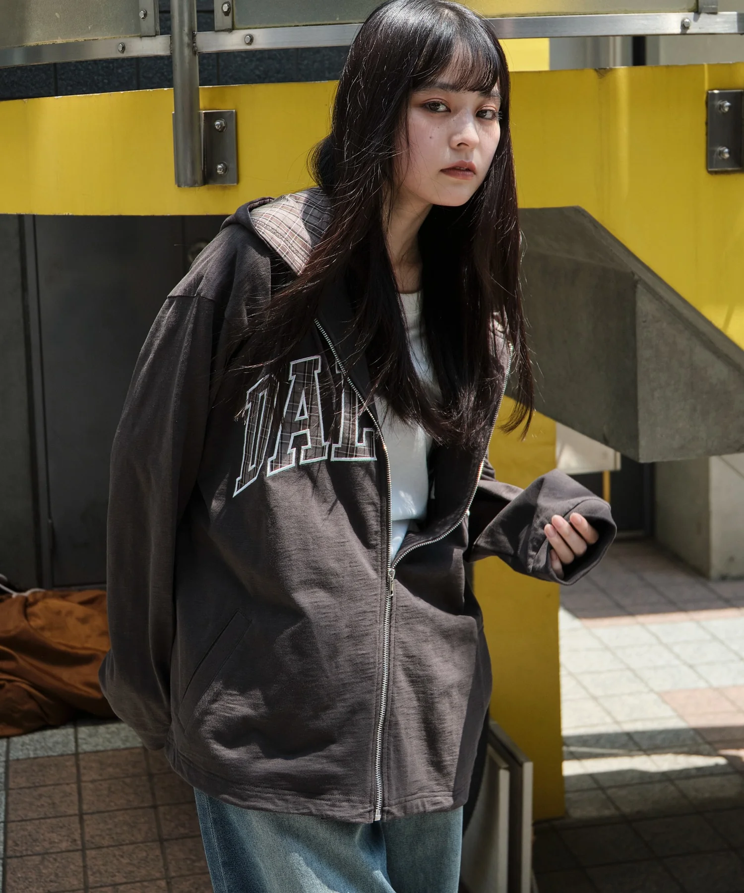 スラブチェックロゴジップパーカー - Image 19