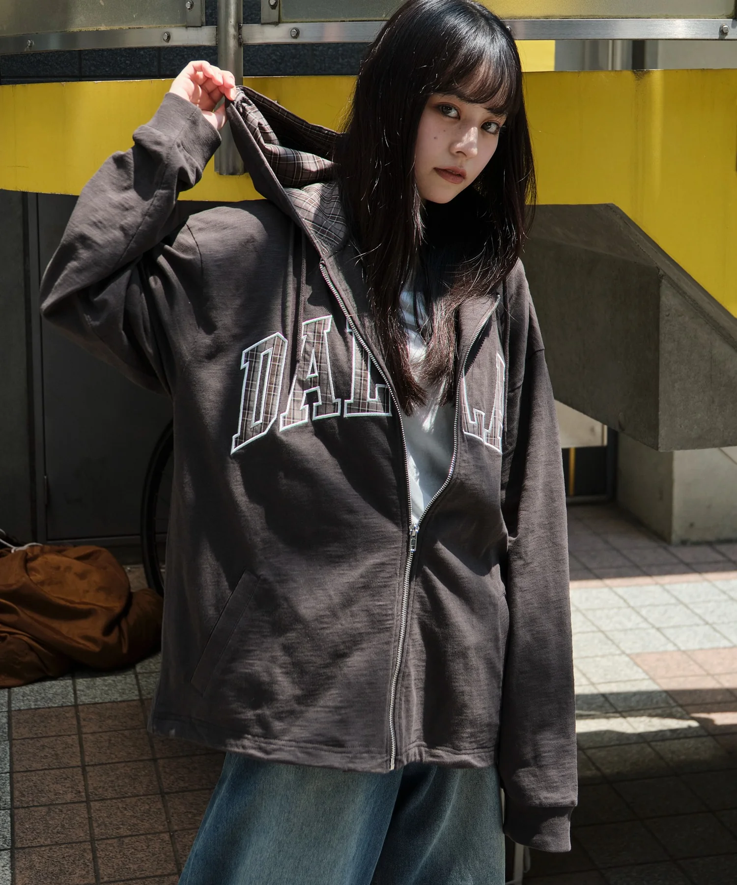 スラブチェックロゴジップパーカー - Image 20