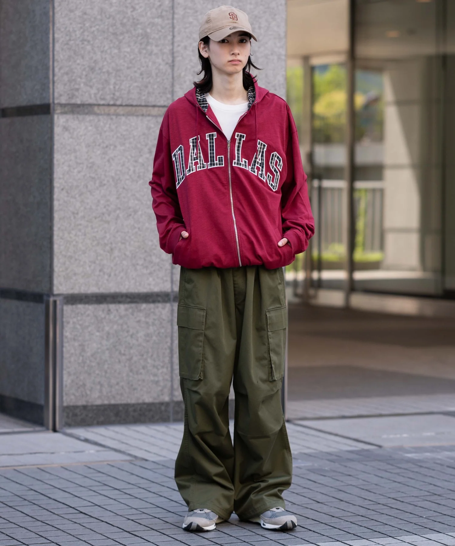 スラブチェックロゴジップパーカー - Image 3