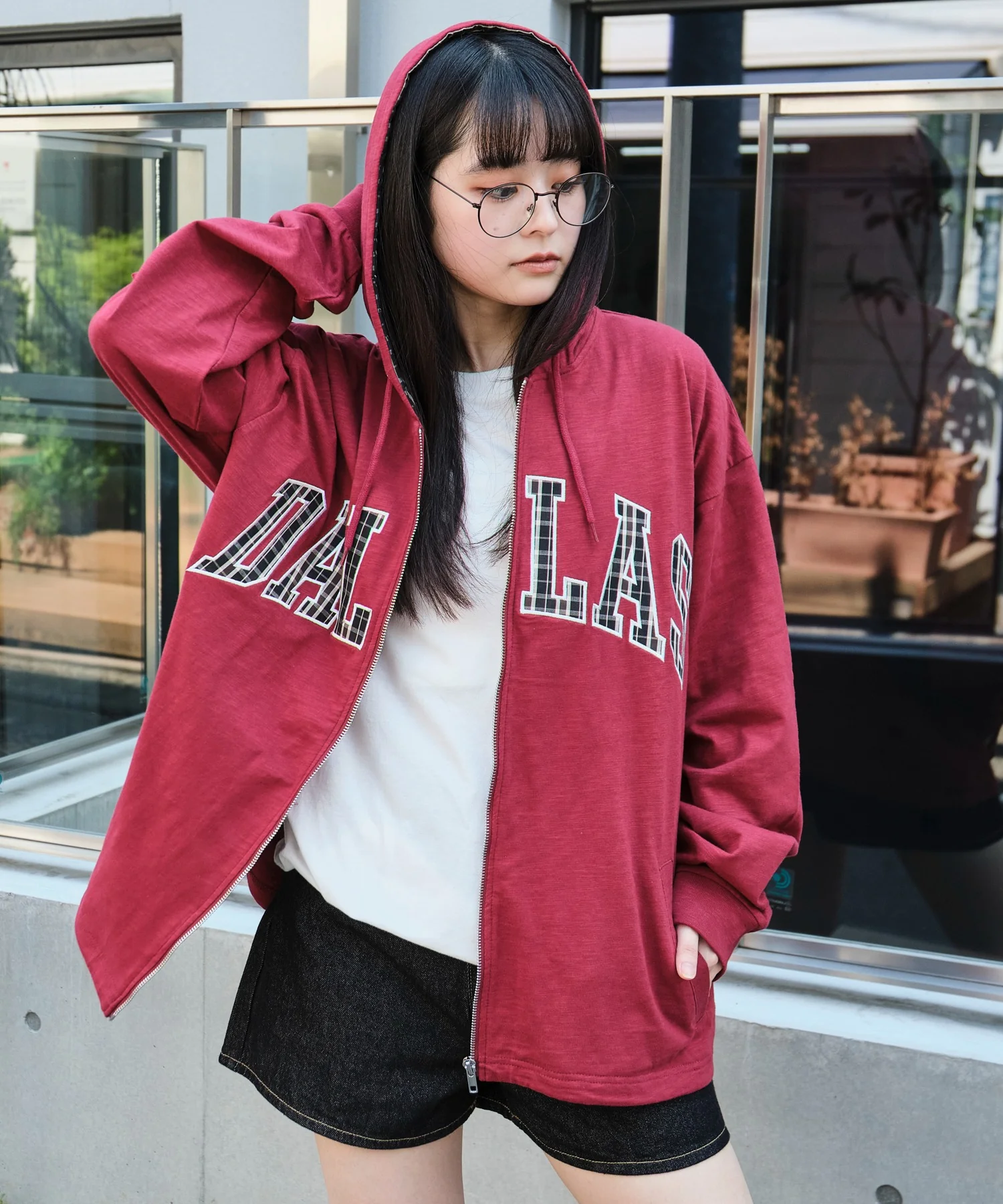 スラブチェックロゴジップパーカー - Image 30