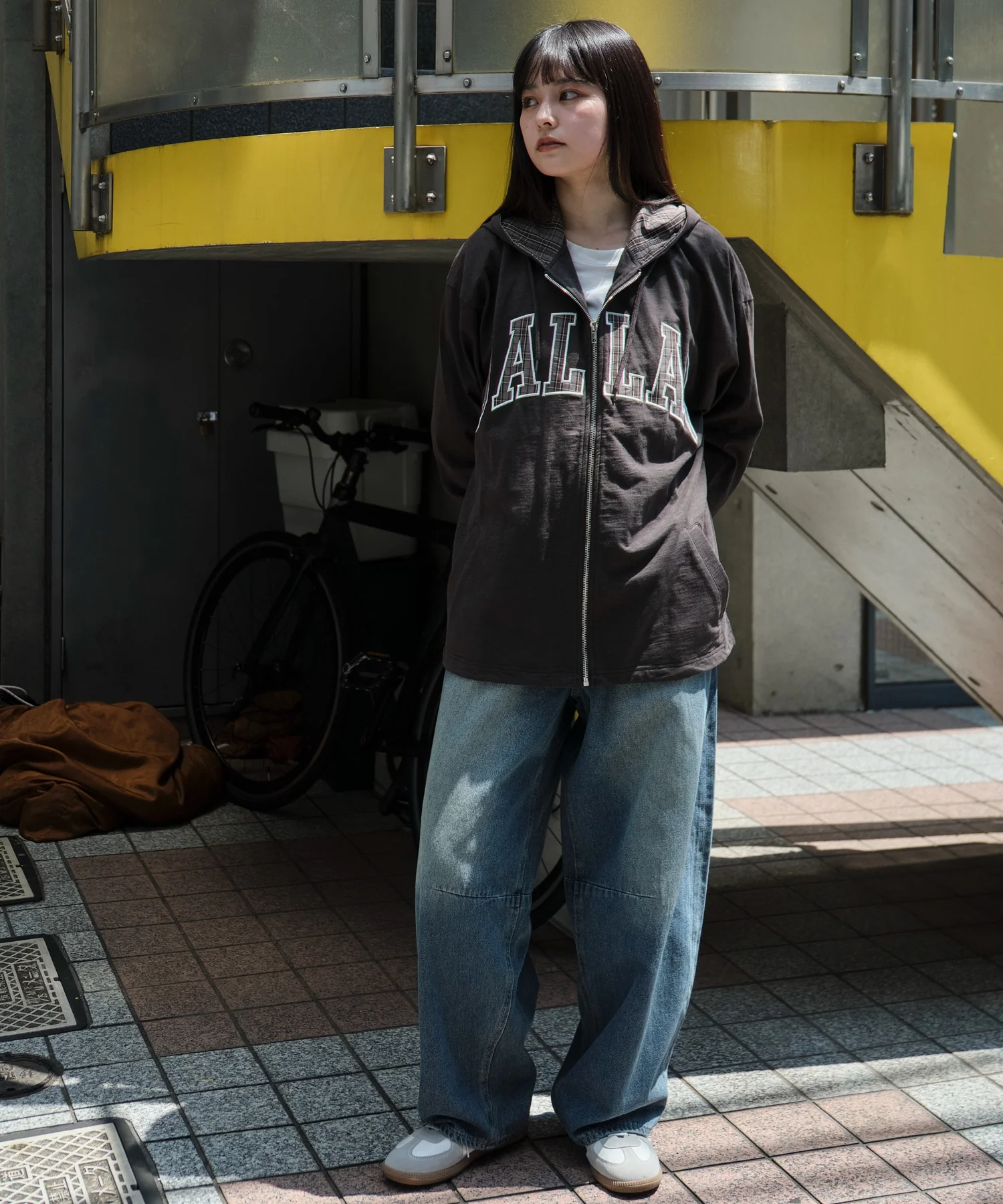 スラブチェックロゴジップパーカー - Image 6