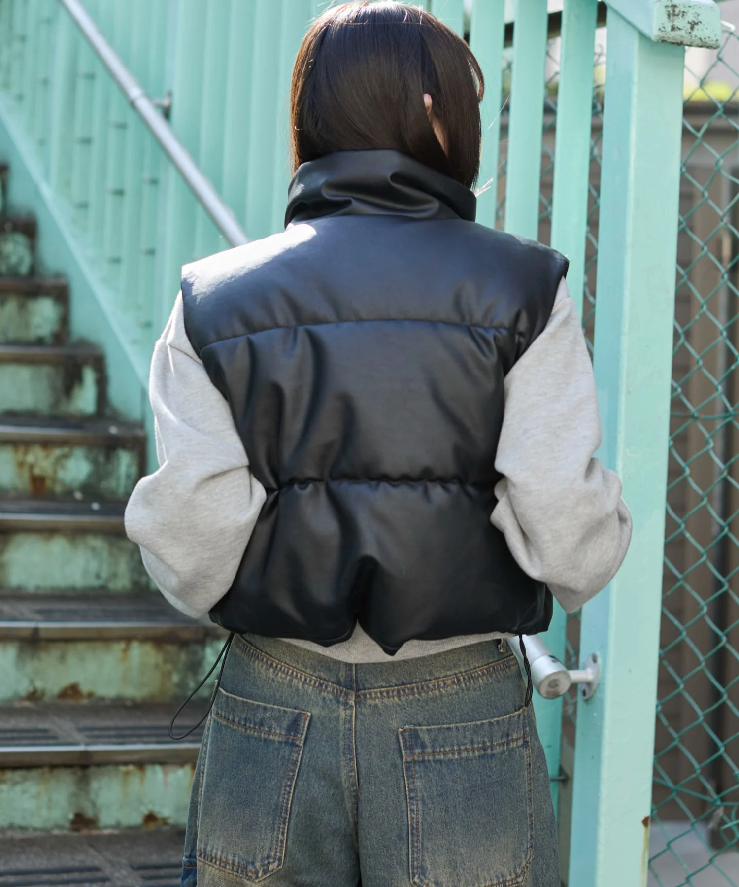 PUパファーショートベスト - Image 8
