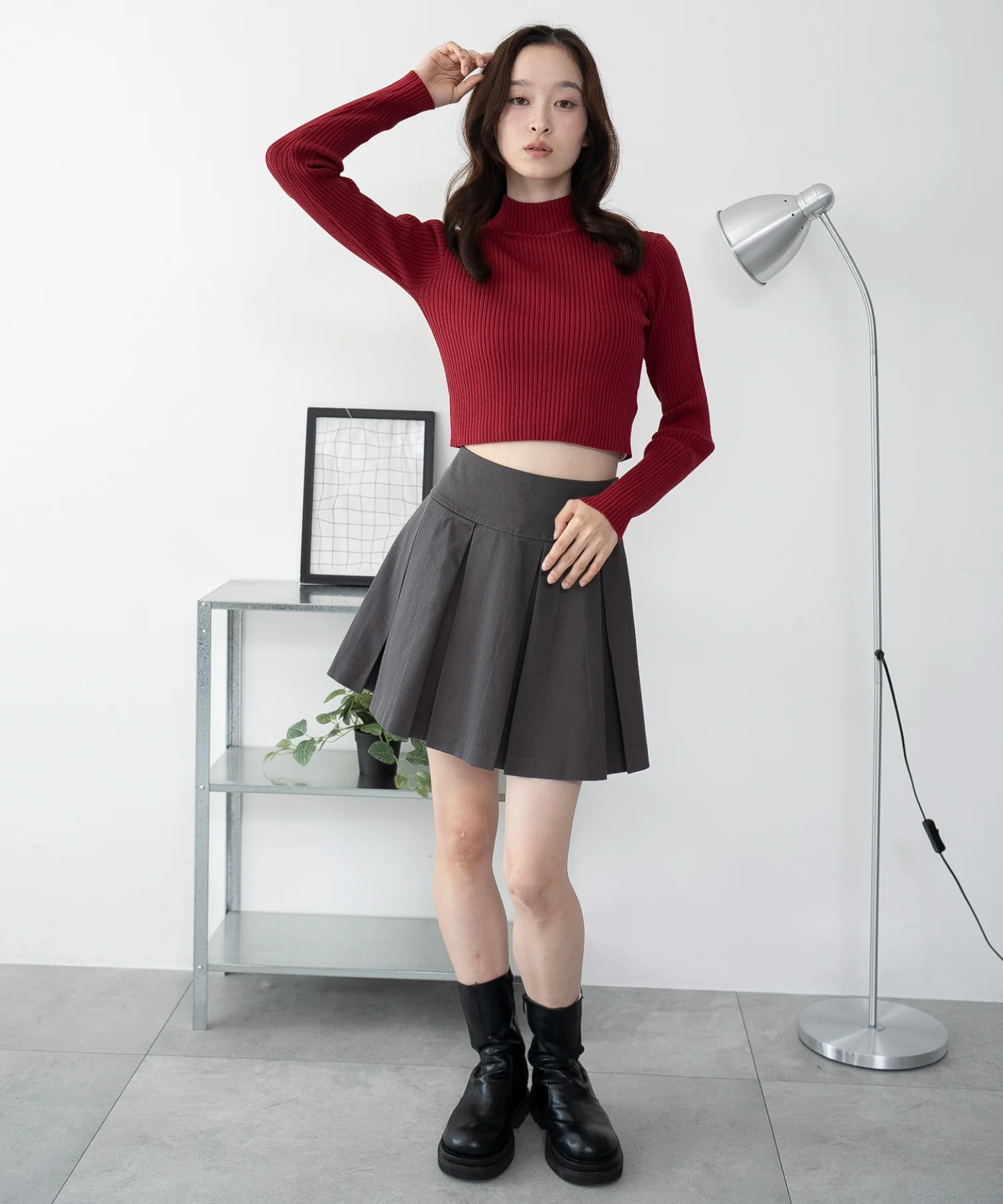 リブハイネックショートニット - Image 16