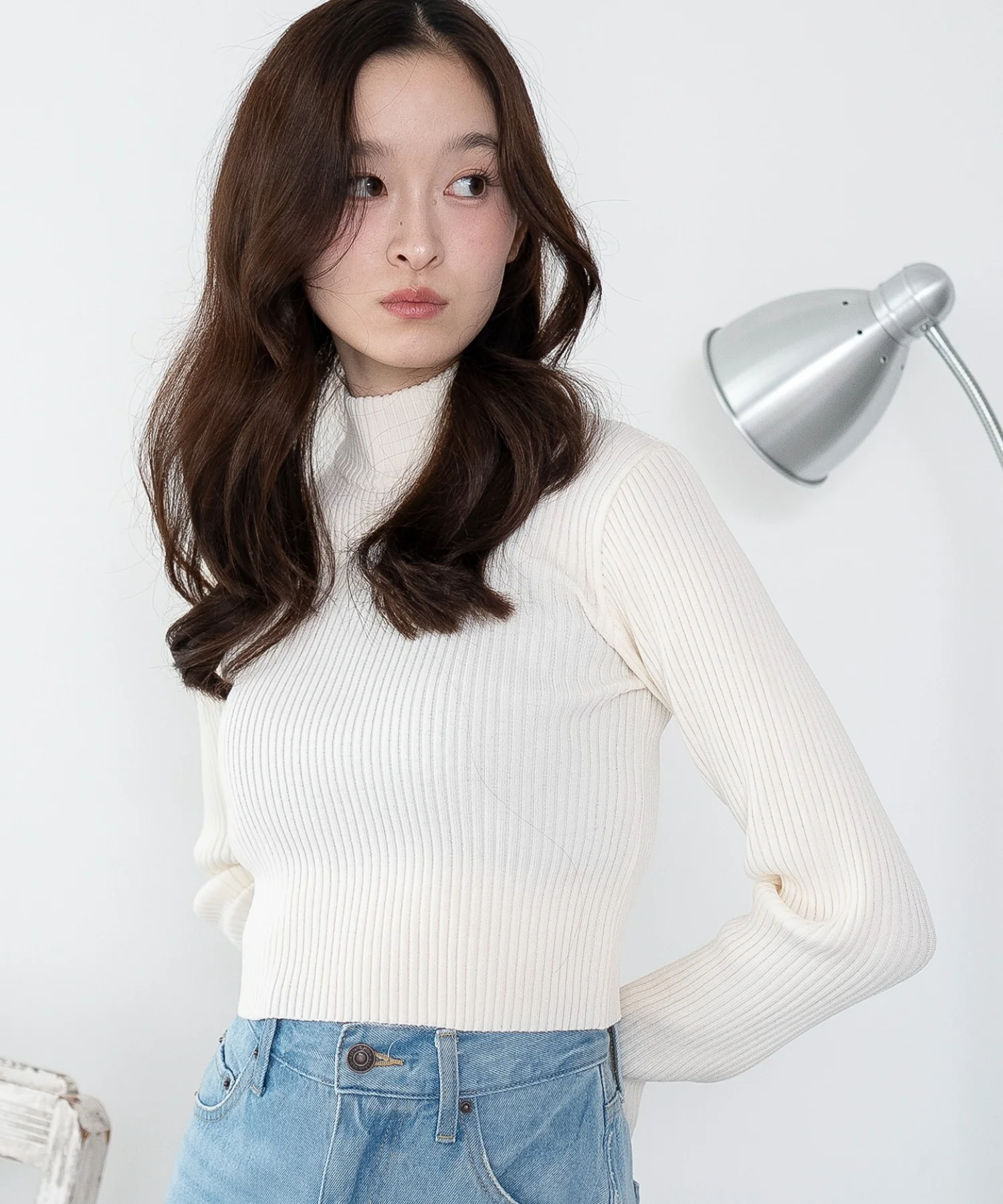 リブハイネックショートニット - Image 18