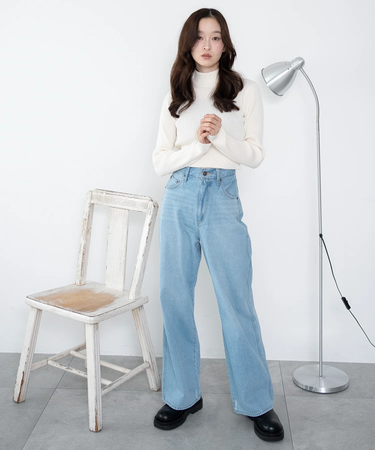 リブハイネックショートニット - Image 19