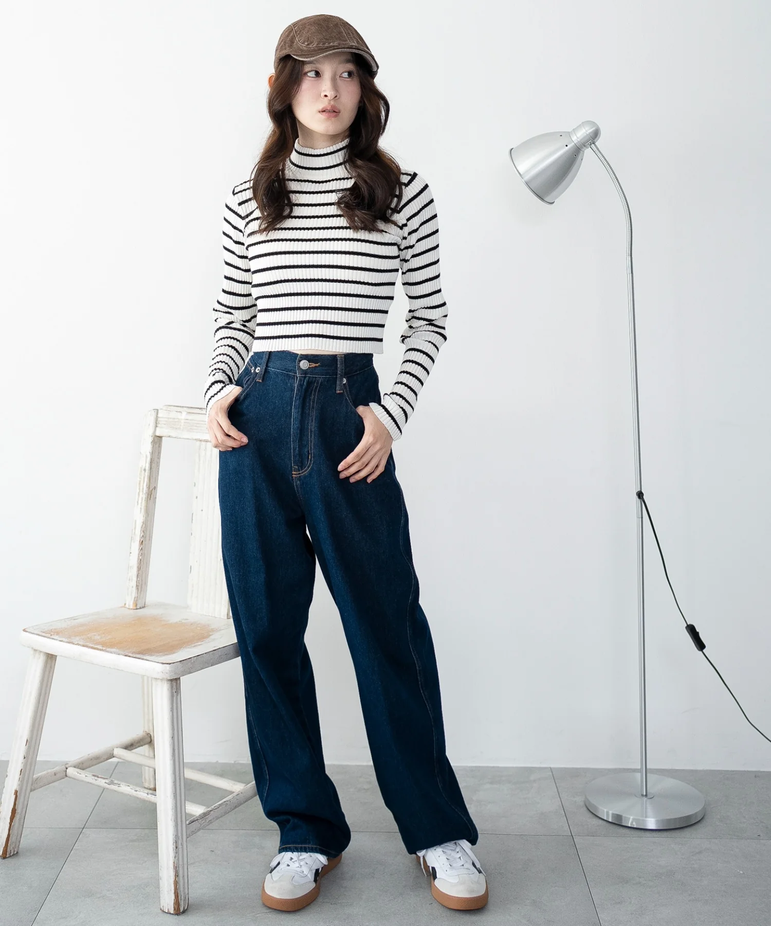 リブハイネックショートニット - Image 9