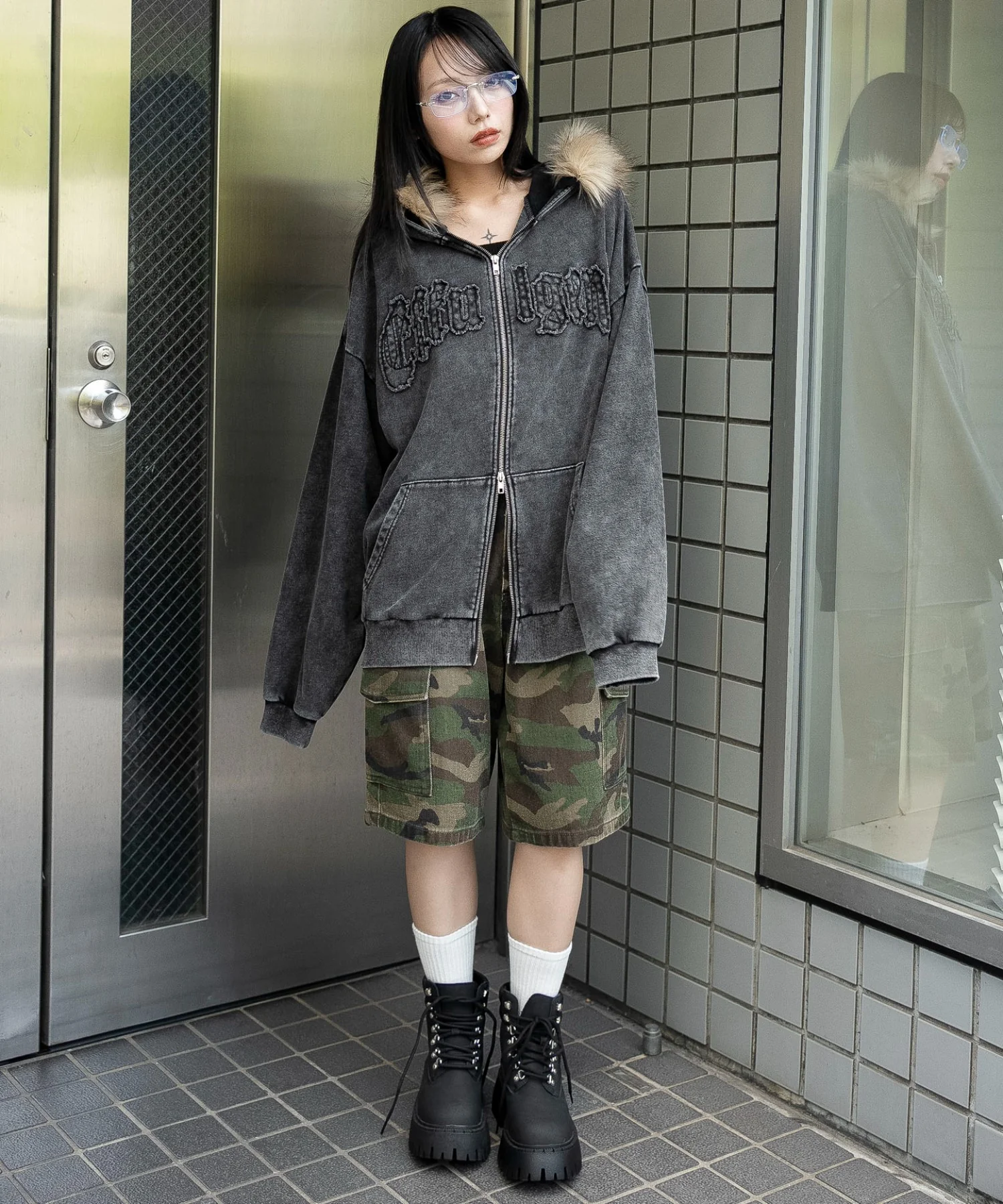 ファーフードBIGZIPパーカー - Image 3