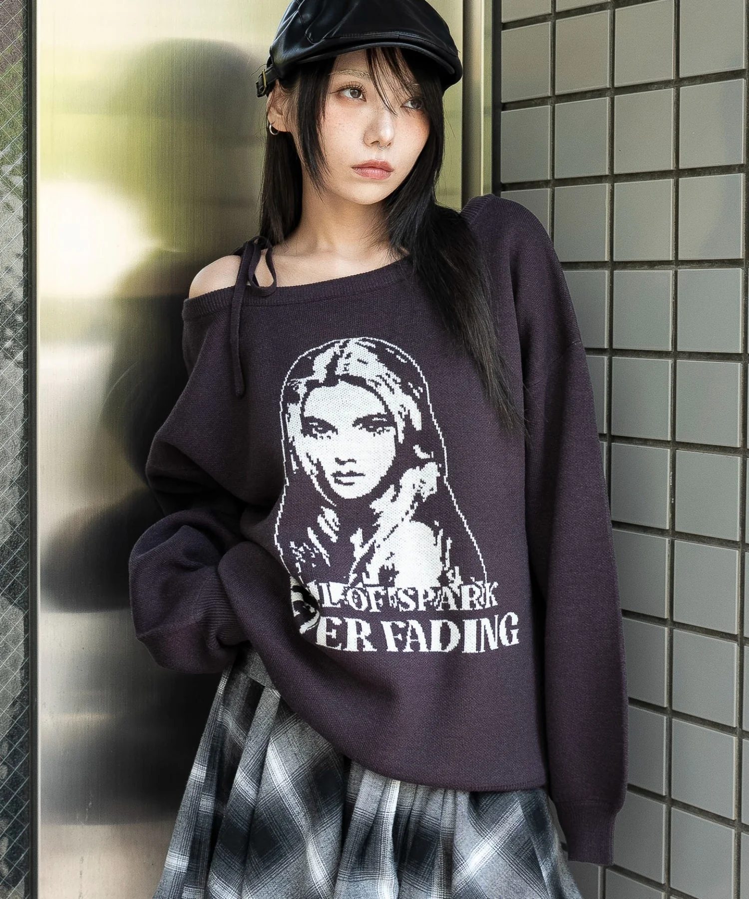 2WAYグラフィックワンショルBIGニット - Image 3