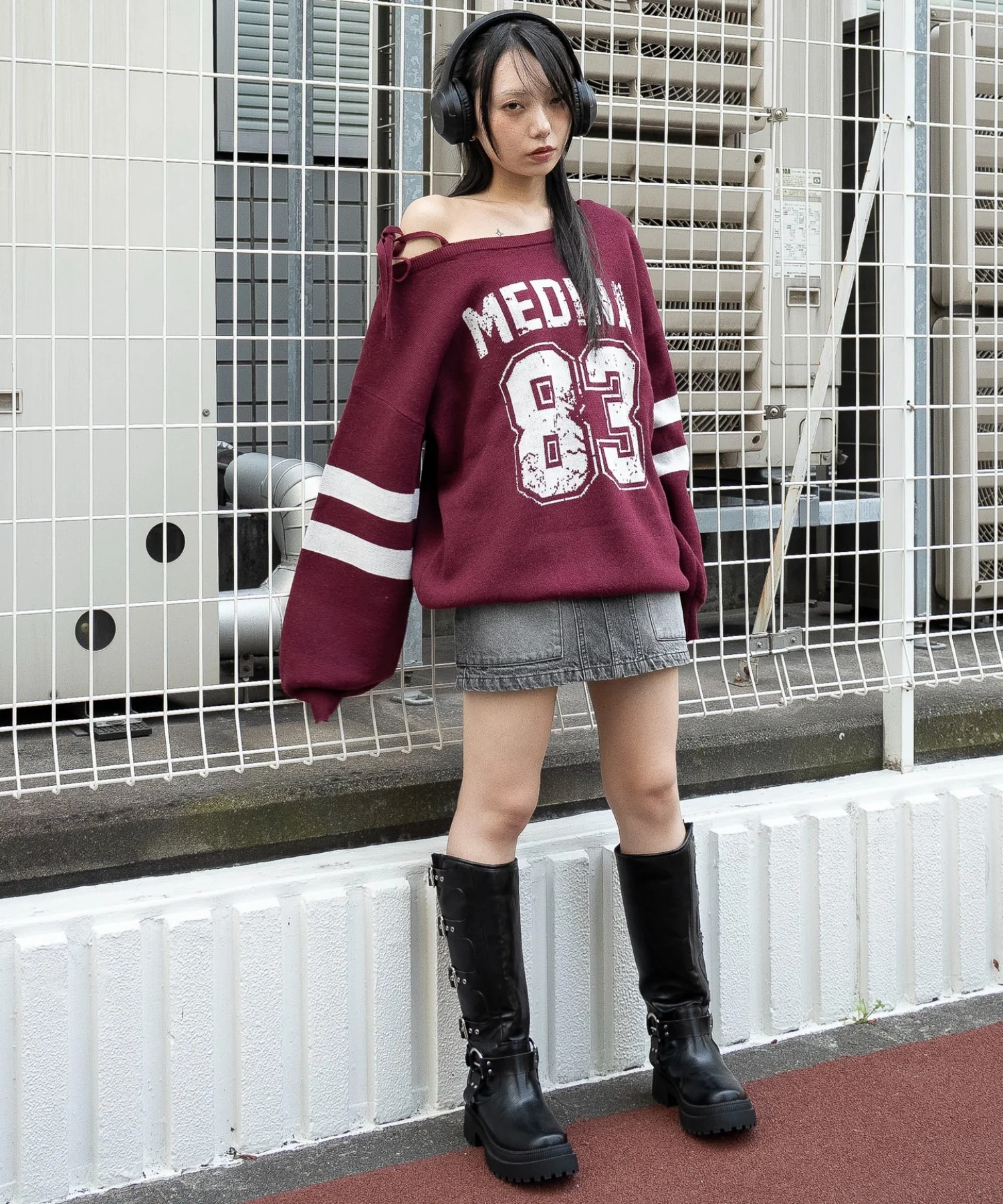 2WAYグラフィックワンショルBIGニット - Image 5
