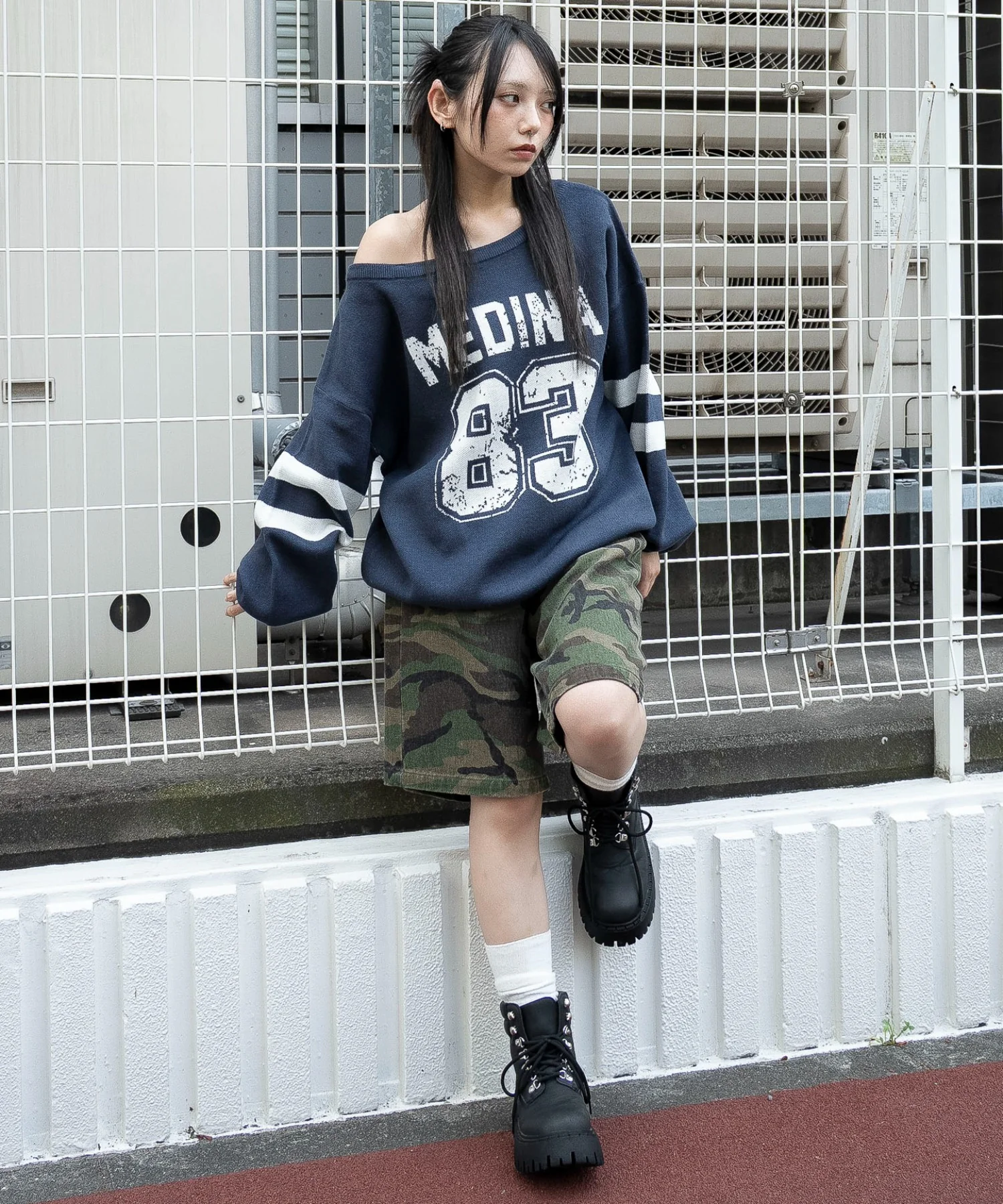 2WAYグラフィックワンショルBIGニット - Image 6