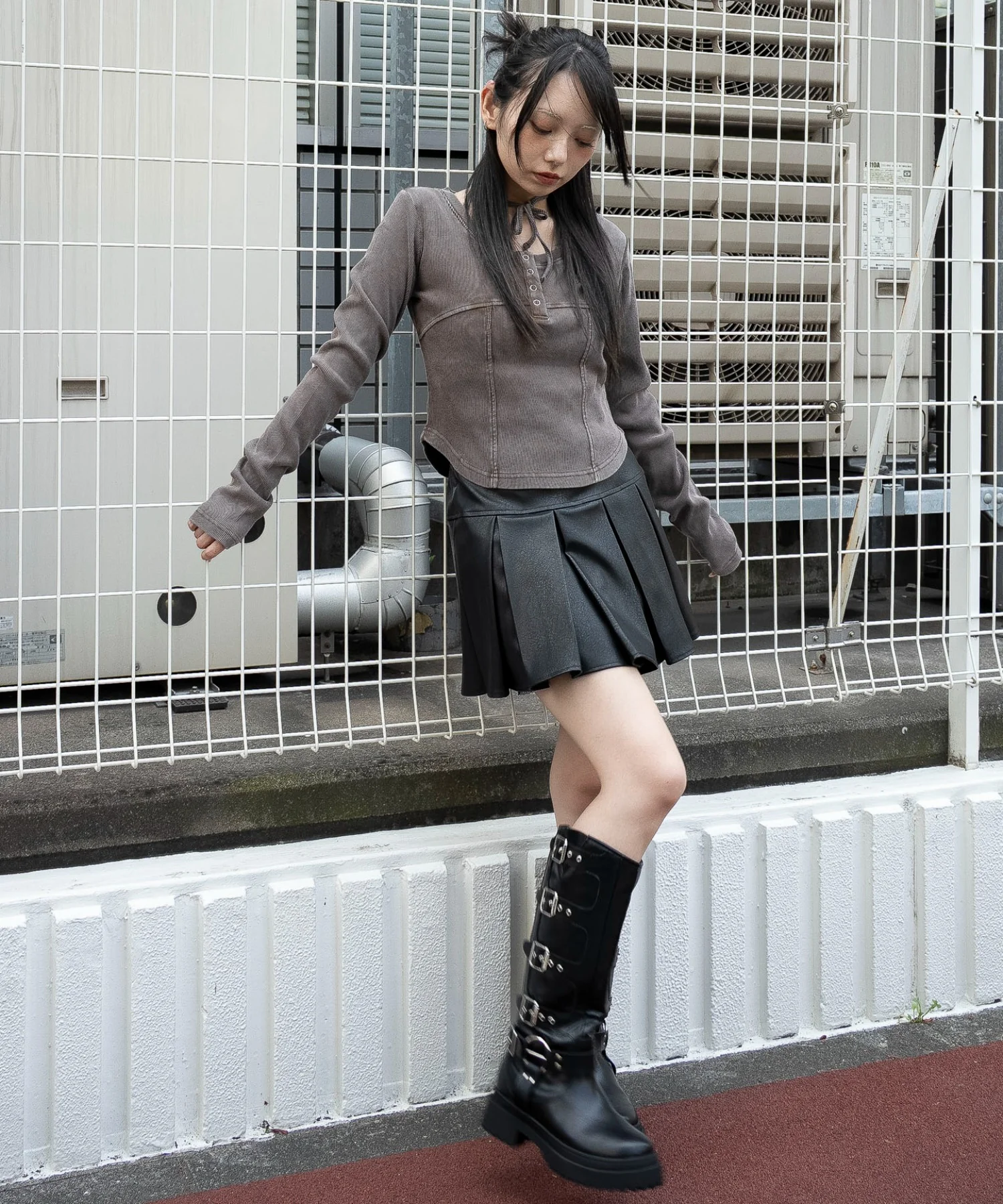 ヴィンテージウォッシュネックリボントップス - Image 14