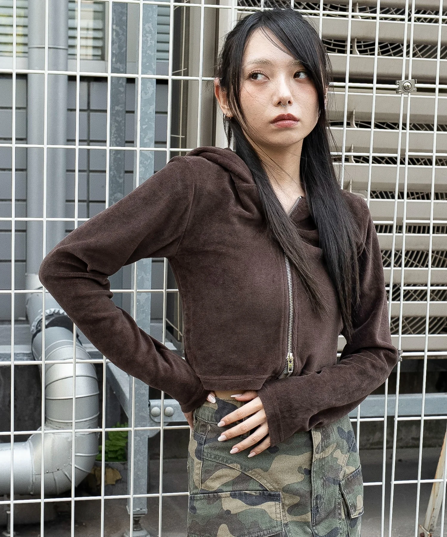 ベロアショートZIPパーカー - Image 9