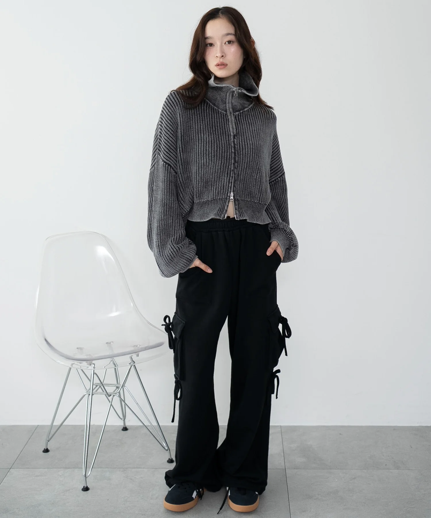 ダブルジップショートニットブルゾン - Image 13