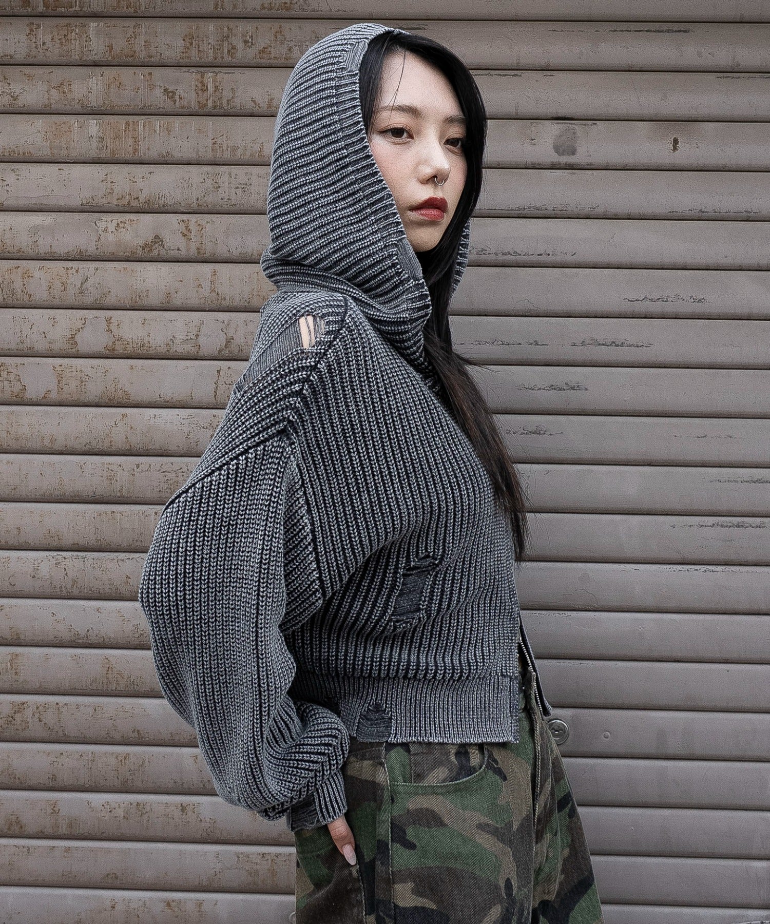 ダメージニットジップパーカー - Image 18