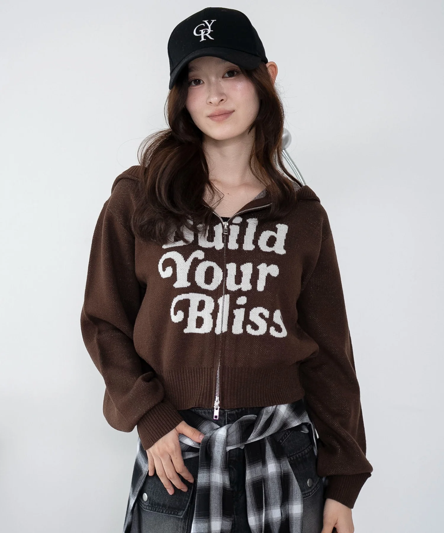 グラフィックジャガードニットZIPパーカー - Image 3