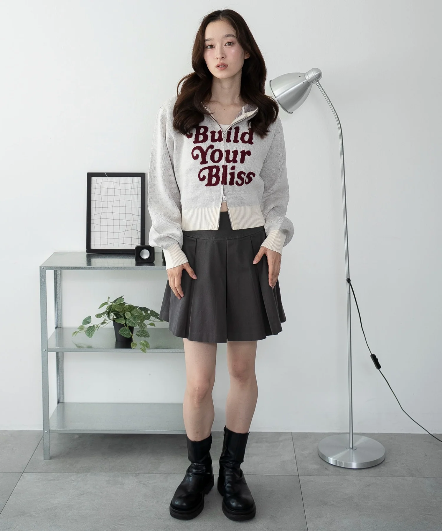 グラフィックジャガードニットZIPパーカー - Image 4