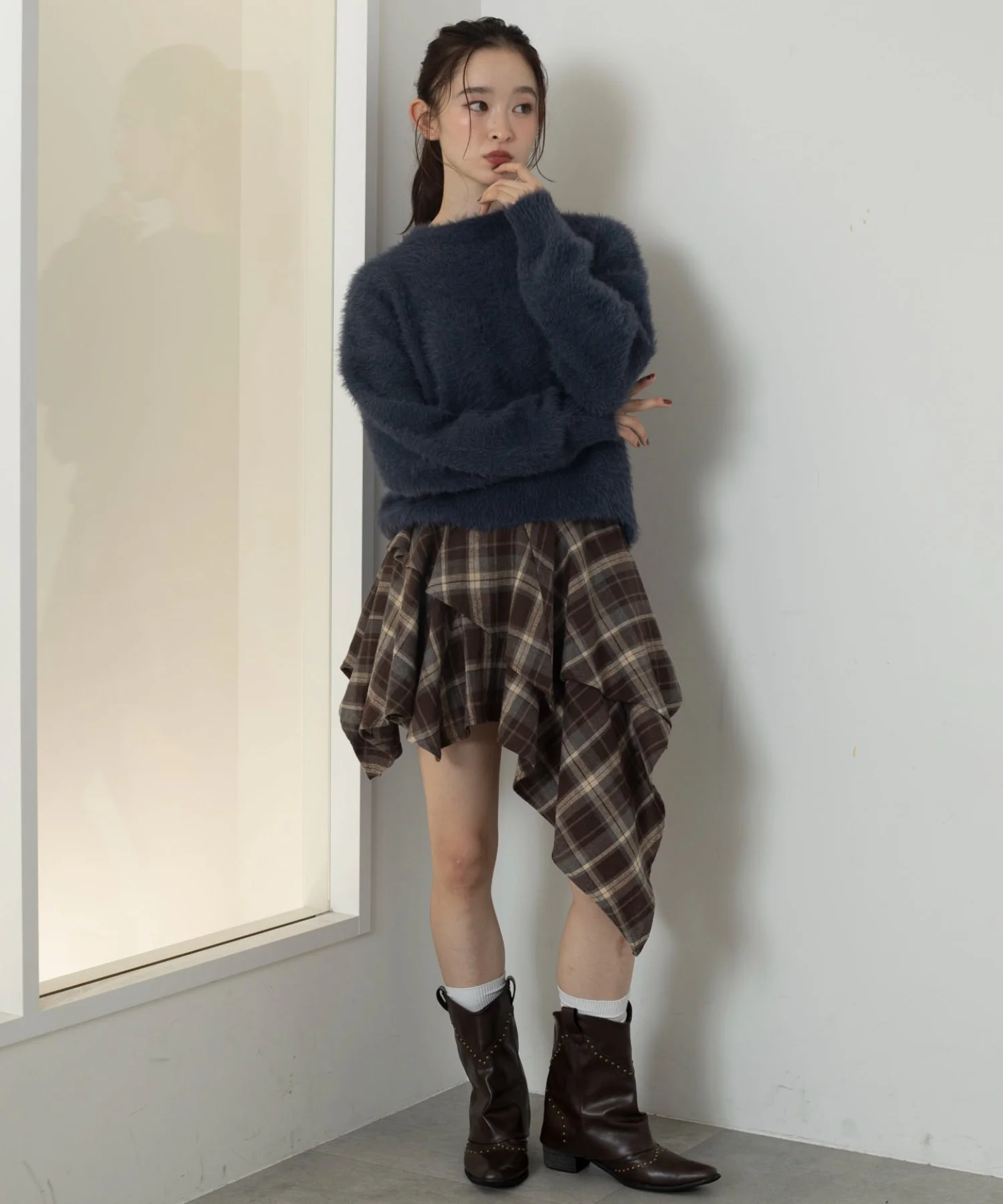 アシンメトリーチェックミニスカパン - Image 13