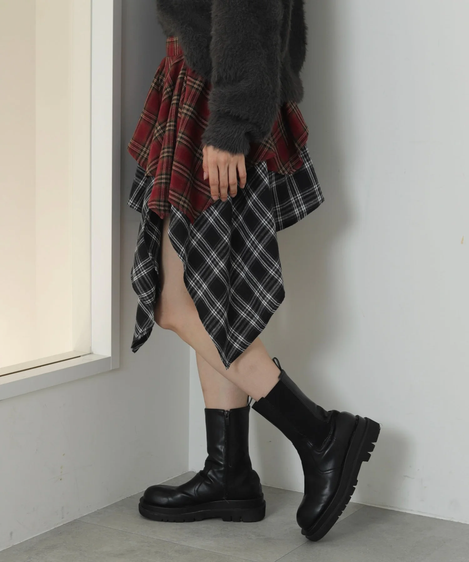 アシンメトリーチェックミニスカパン - Image 15