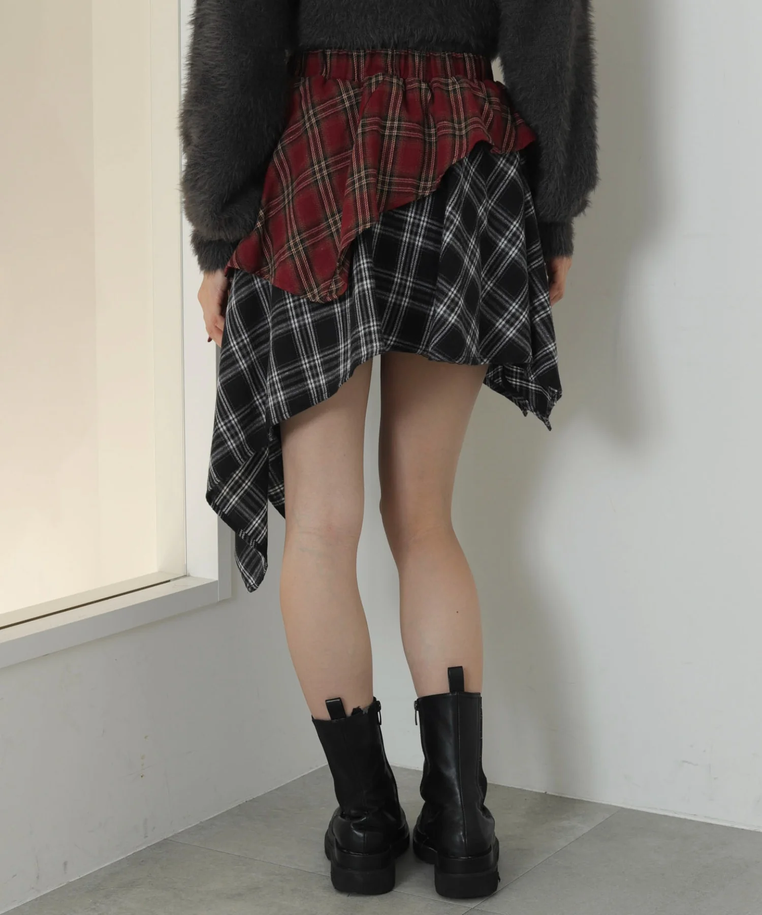 アシンメトリーチェックミニスカパン - Image 17