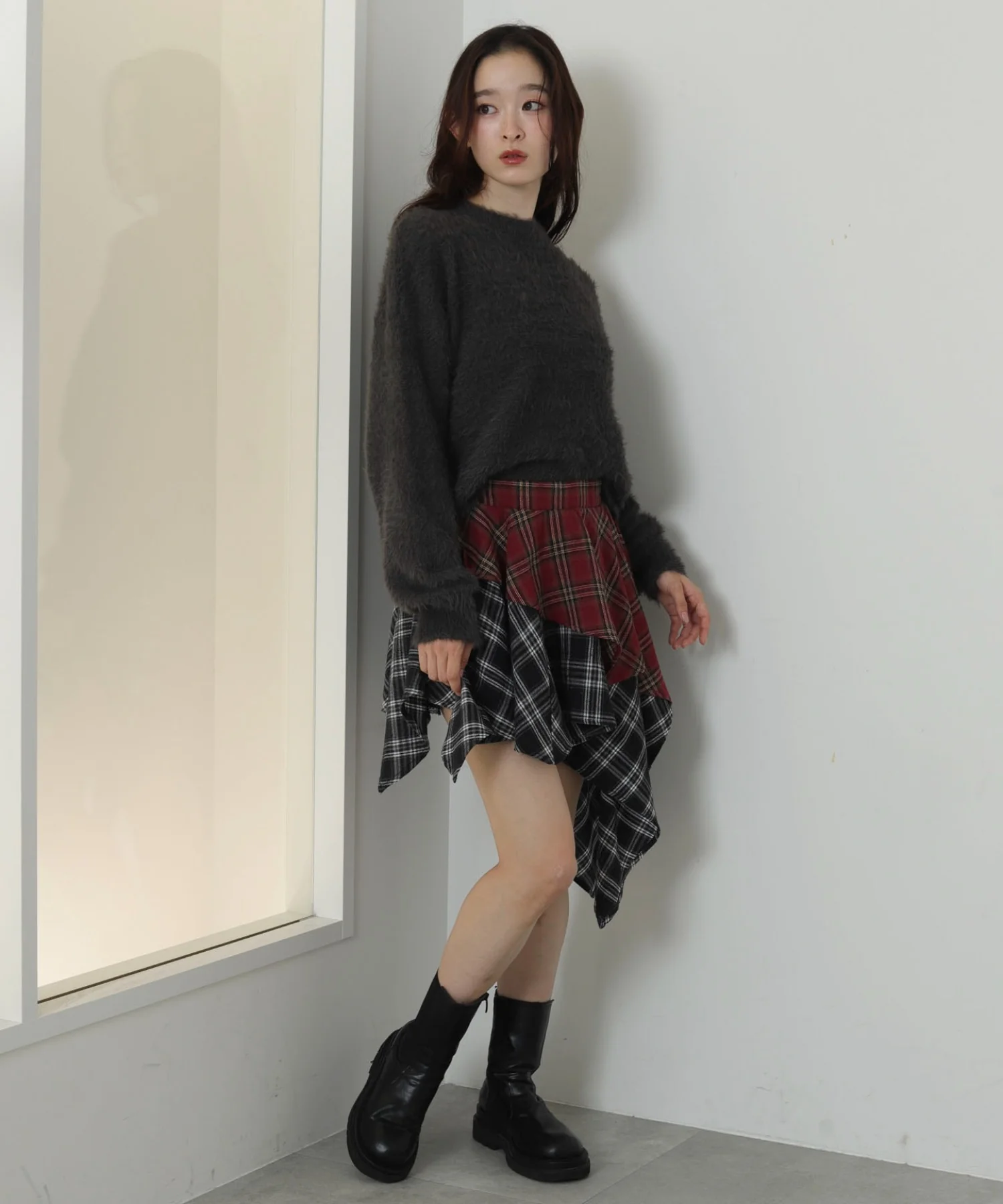 アシンメトリーチェックミニスカパン - Image 18