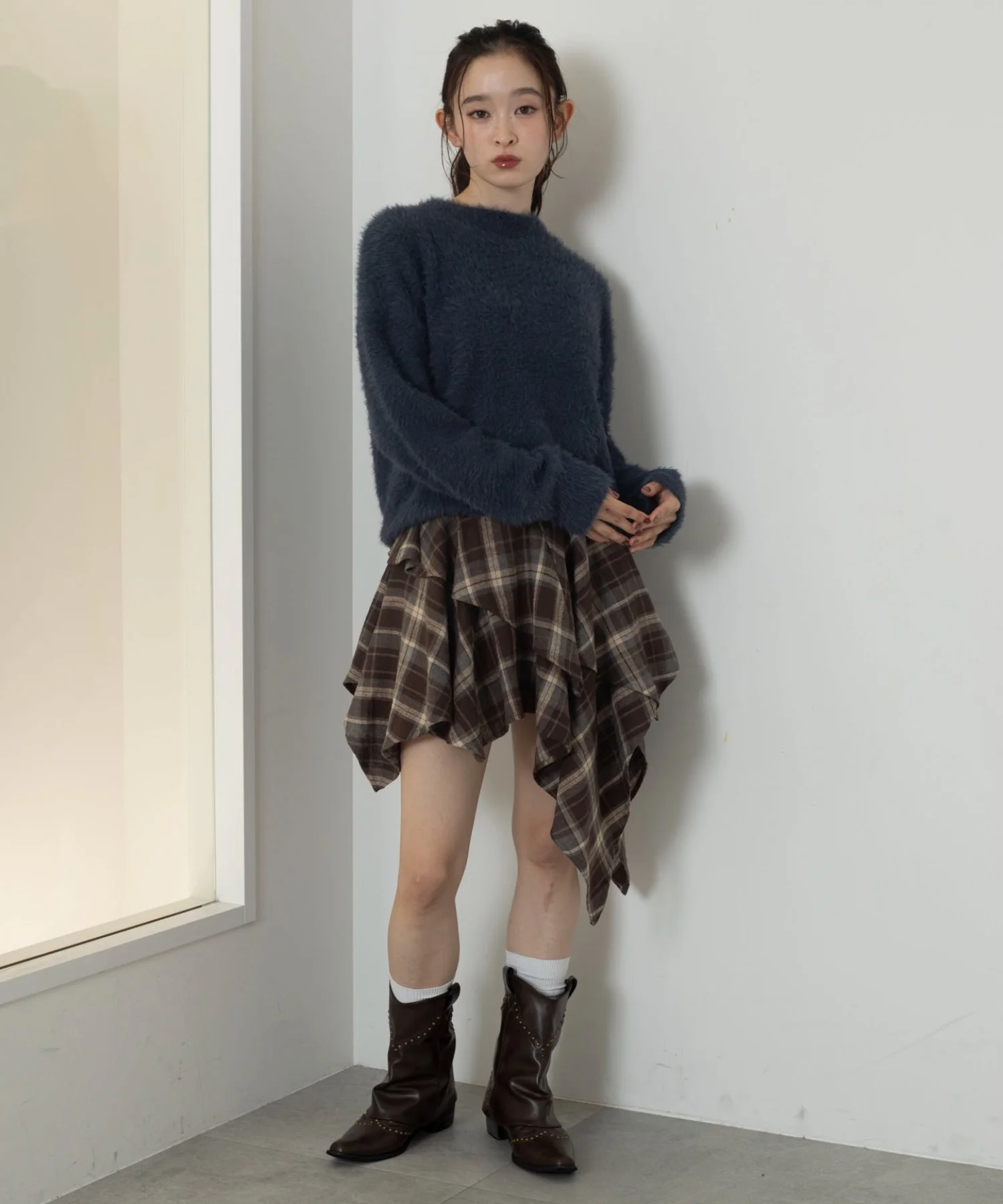 アシンメトリーチェックミニスカパン - Image 5