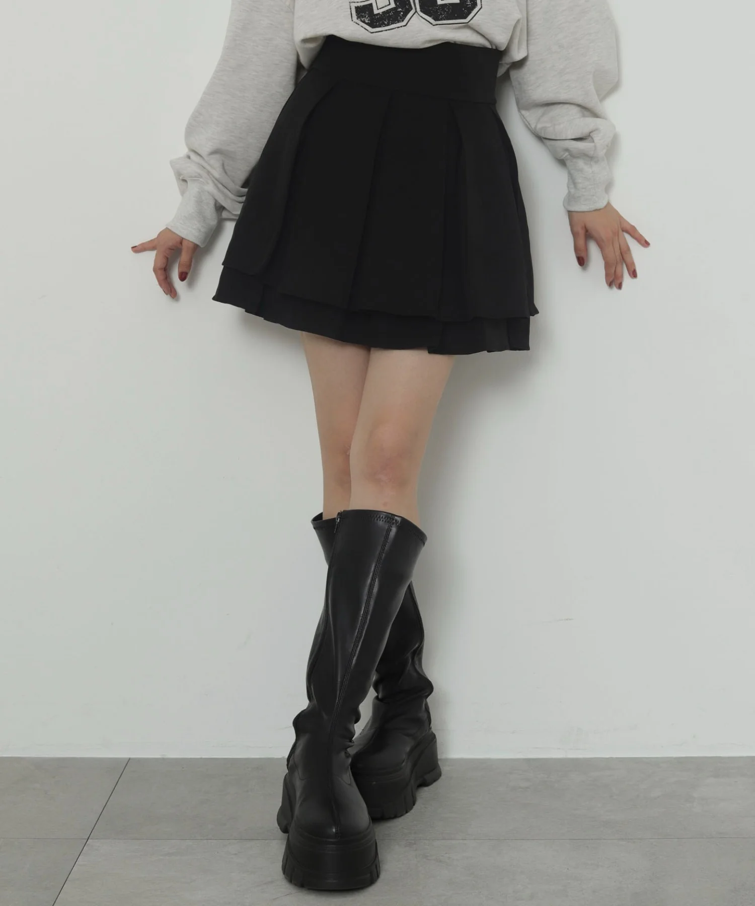 ハイウエスト2段プリーツスカパン - Image 13