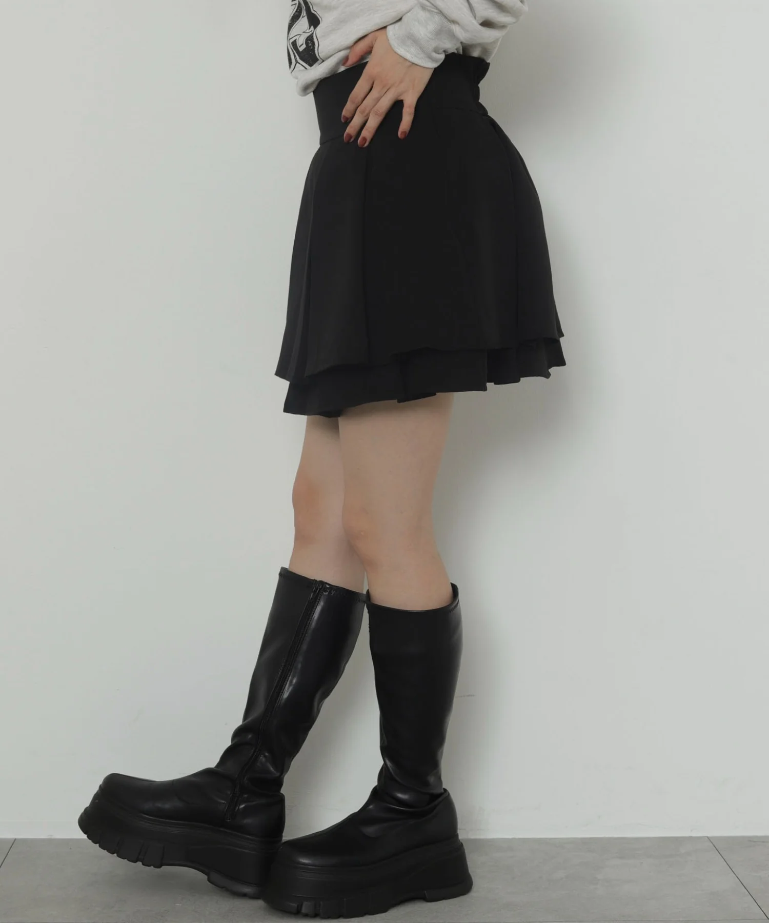 ハイウエスト2段プリーツスカパン - Image 14