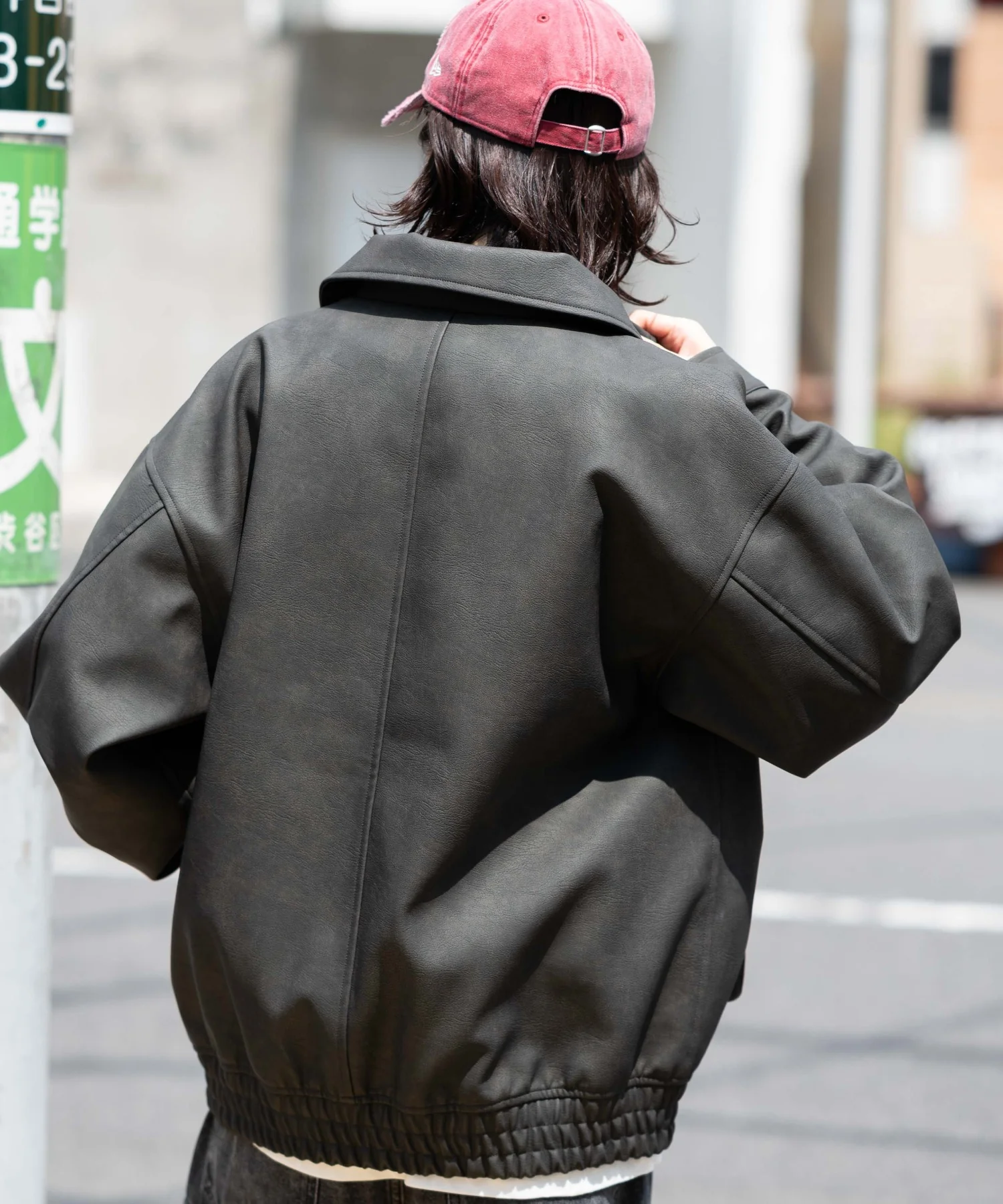 PUダブルZIPフライトブルゾン - Image 33