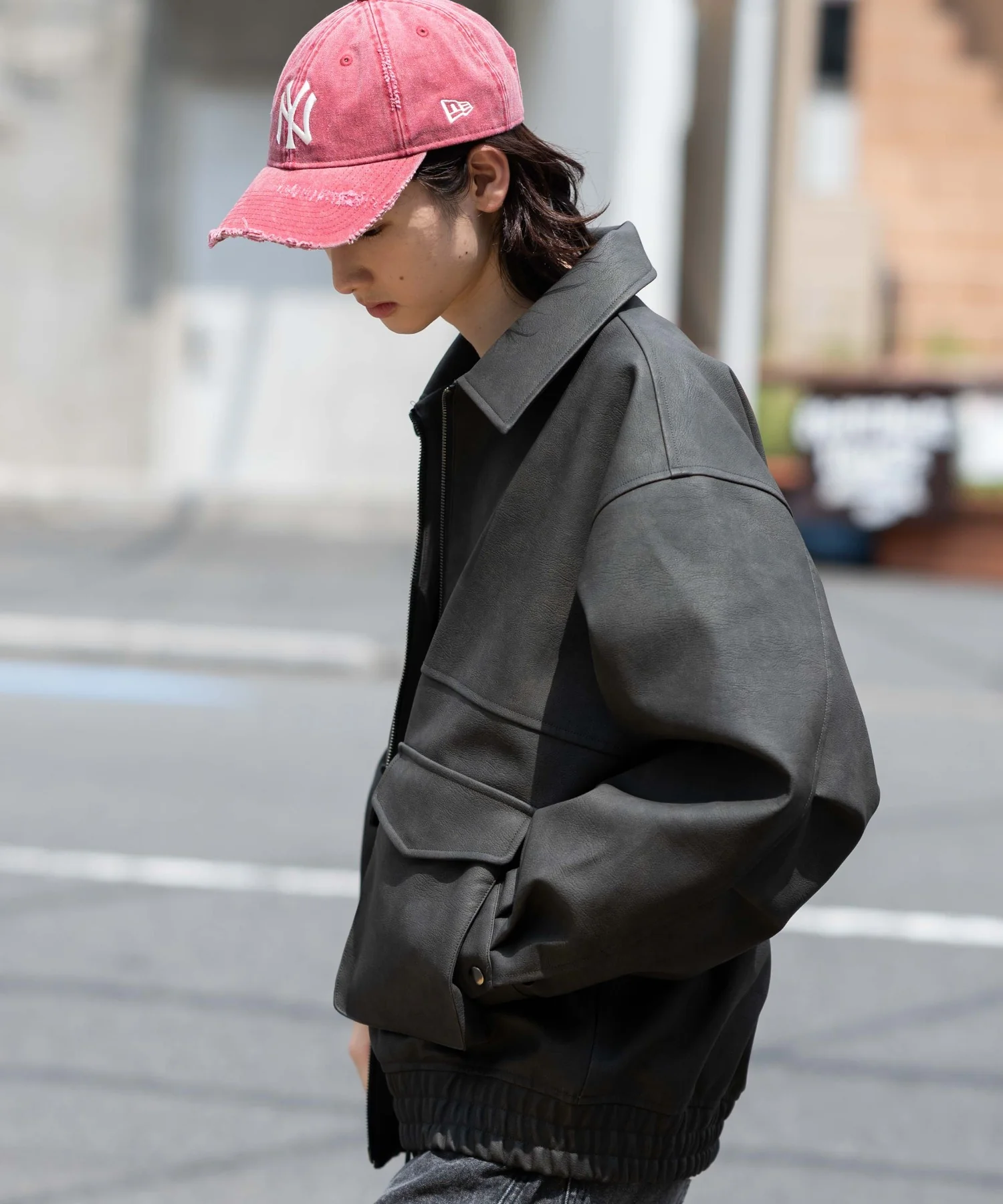 PUダブルZIPフライトブルゾン - Image 34