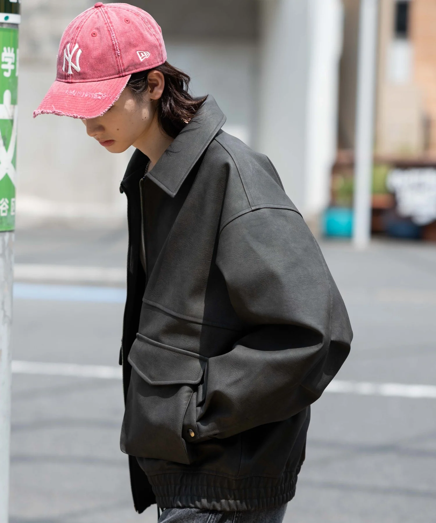 PUダブルZIPフライトブルゾン - Image 35