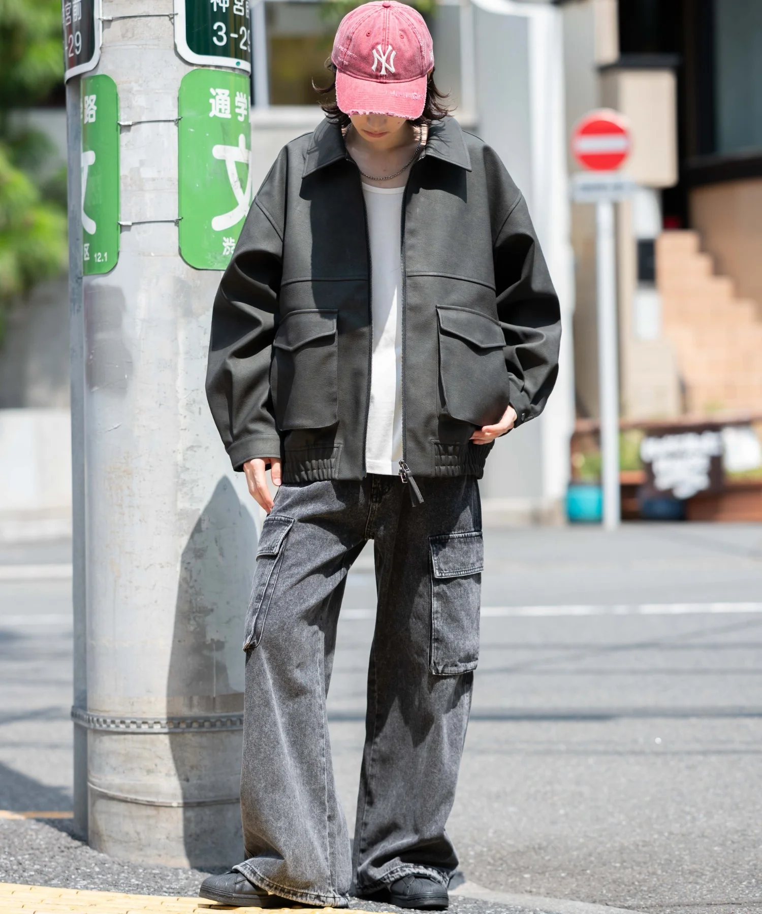 PUダブルZIPフライトブルゾン - Image 37
