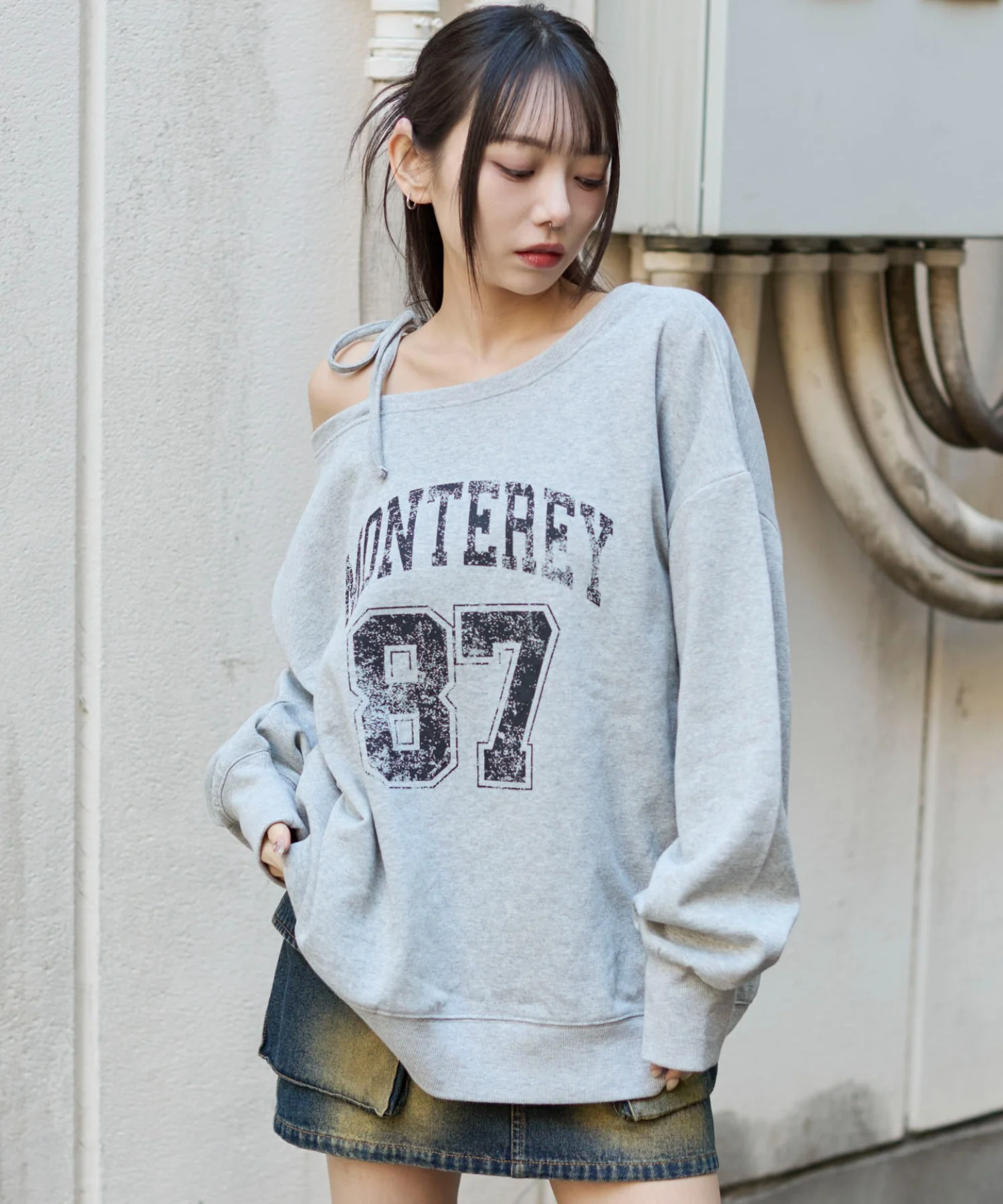裏起毛2WAYグラフィックワンショルBIGスウェット - Image 18