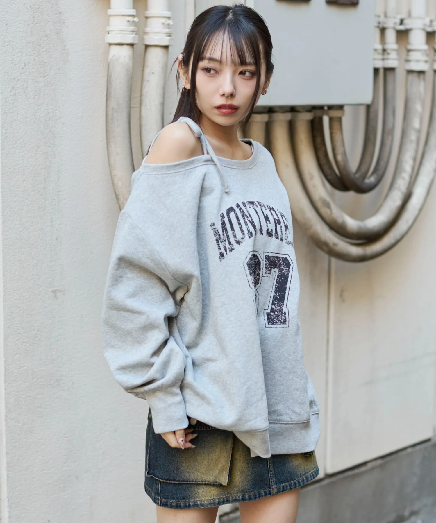 裏起毛2WAYグラフィックワンショルBIGスウェット - Image 19