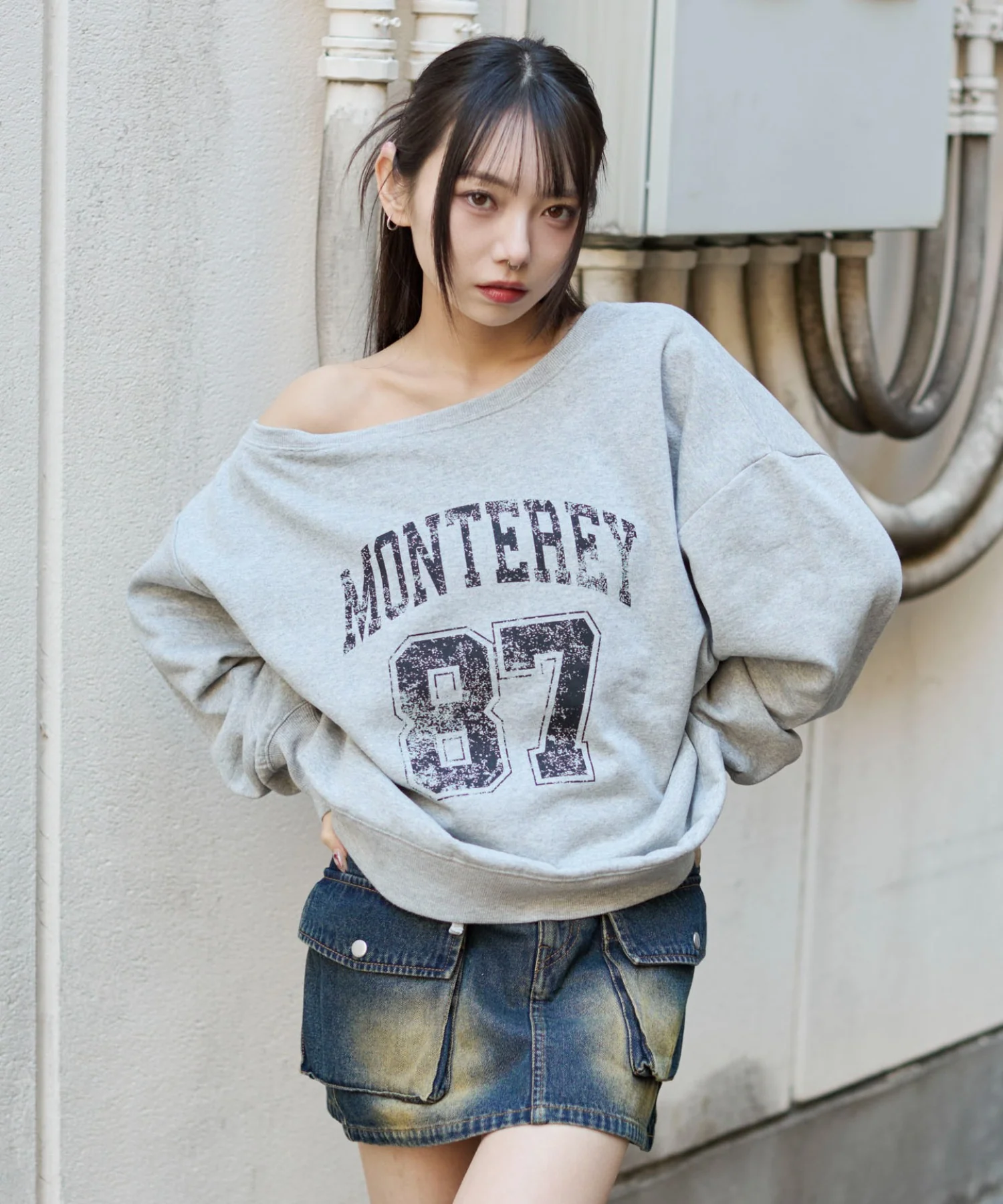 裏起毛2WAYグラフィックワンショルBIGスウェット - Image 20