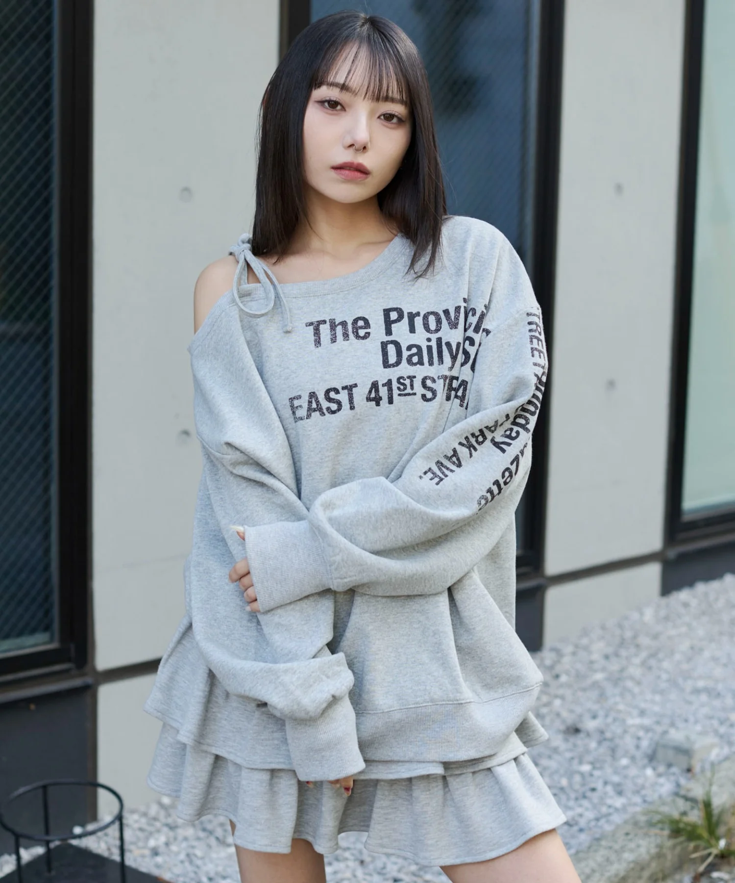 裏起毛2WAYグラフィックワンショルBIGスウェット - Image 22