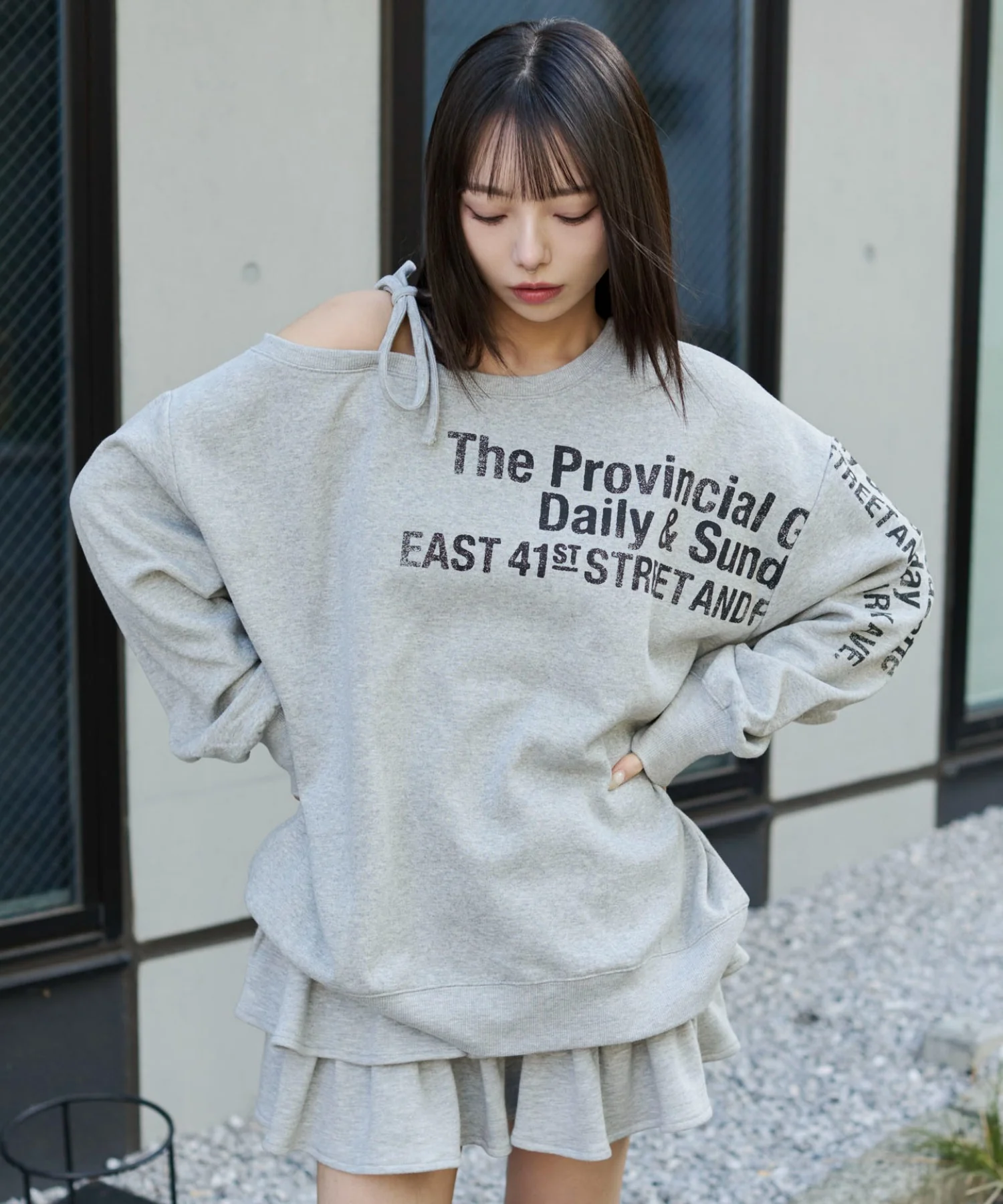 裏起毛2WAYグラフィックワンショルBIGスウェット - Image 23