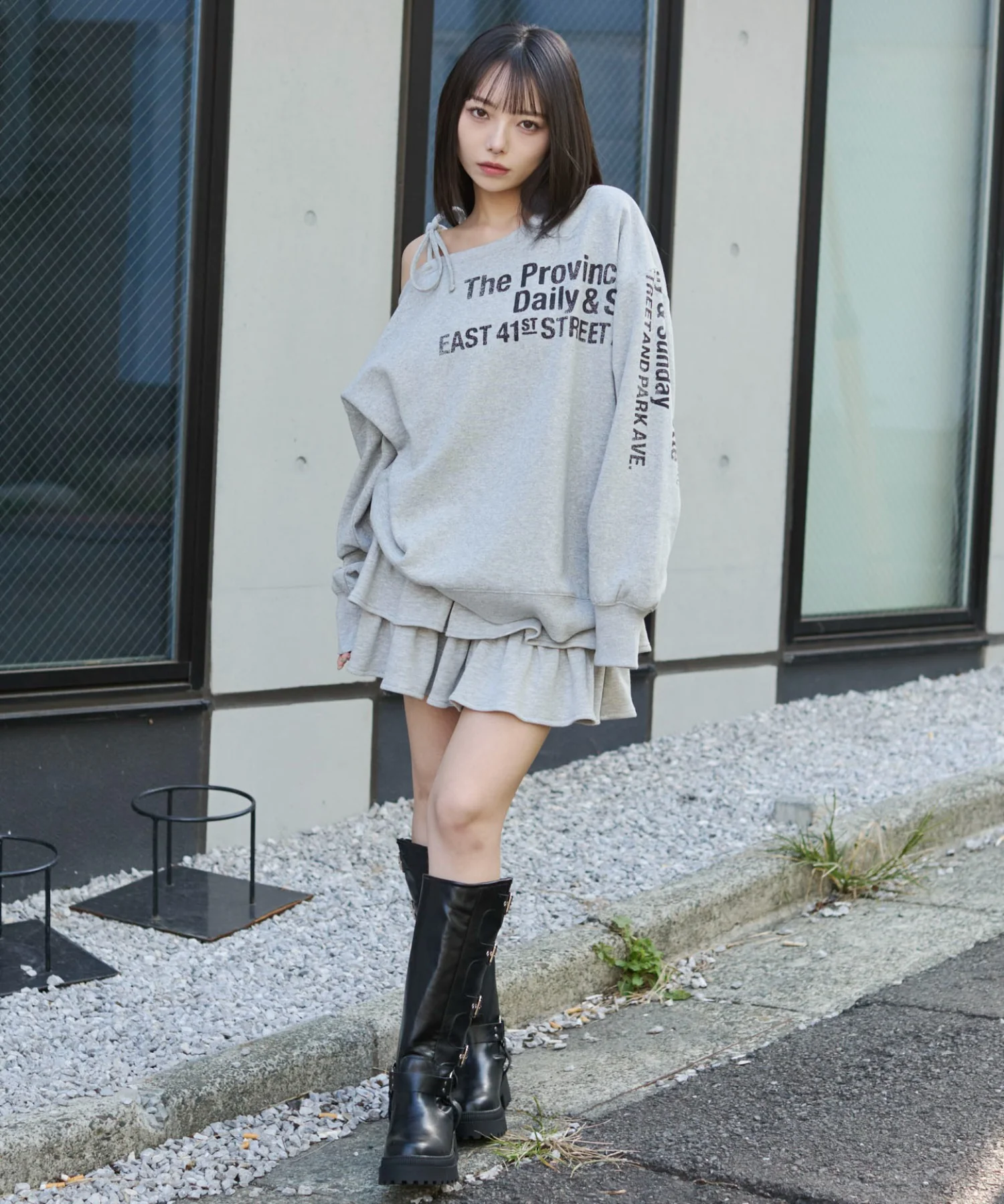 裏起毛2WAYグラフィックワンショルBIGスウェット - Image 25