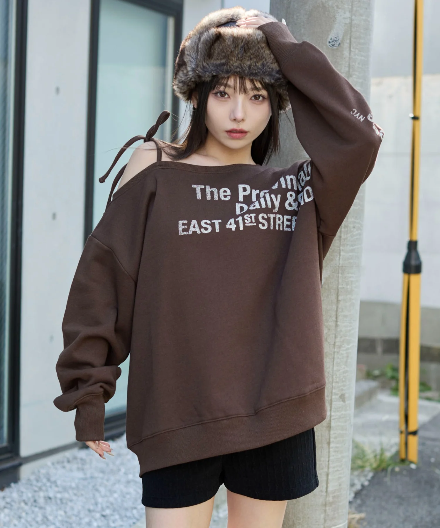 裏起毛2WAYグラフィックワンショルBIGスウェット - Image 26