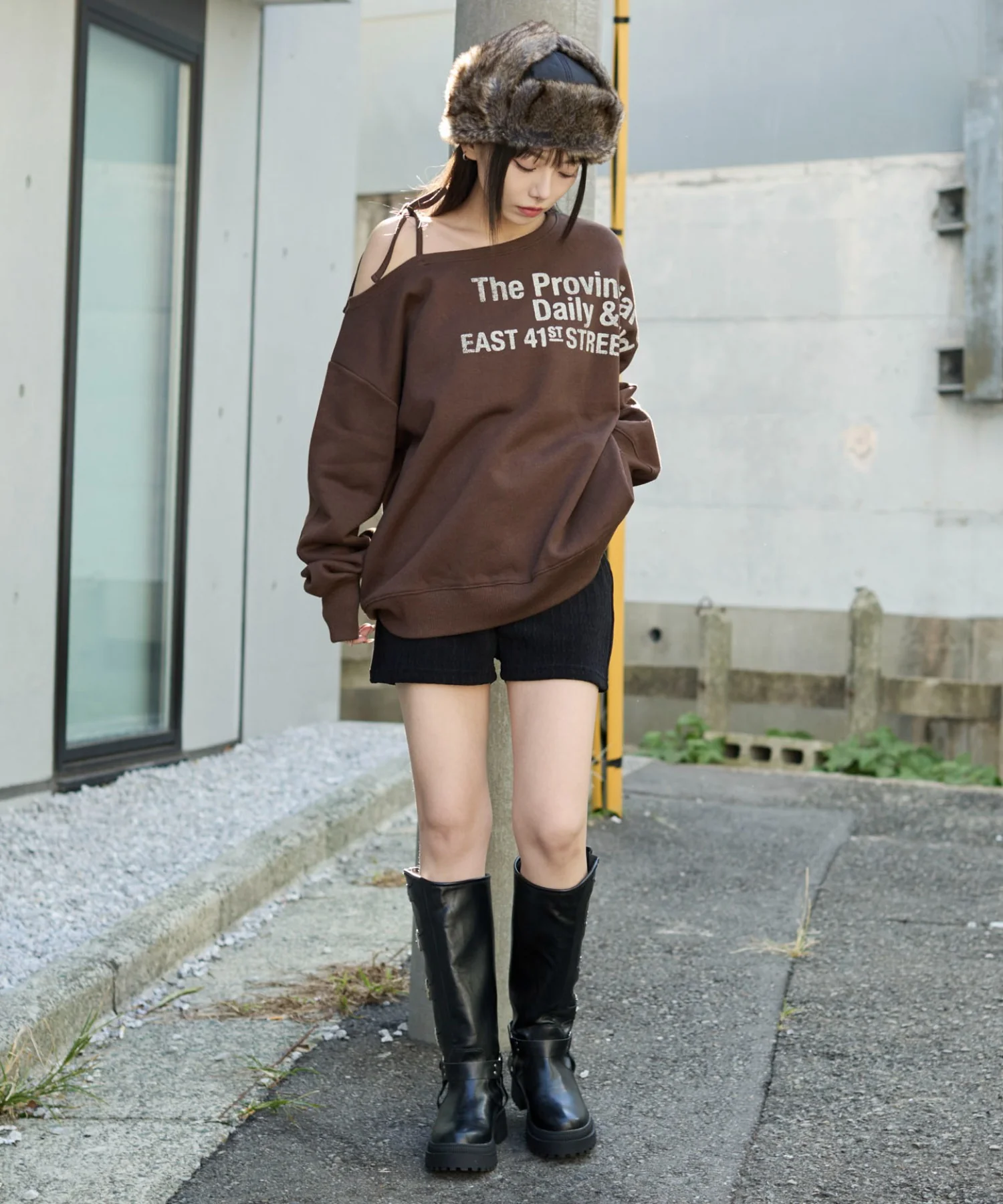 裏起毛2WAYグラフィックワンショルBIGスウェット - Image 8